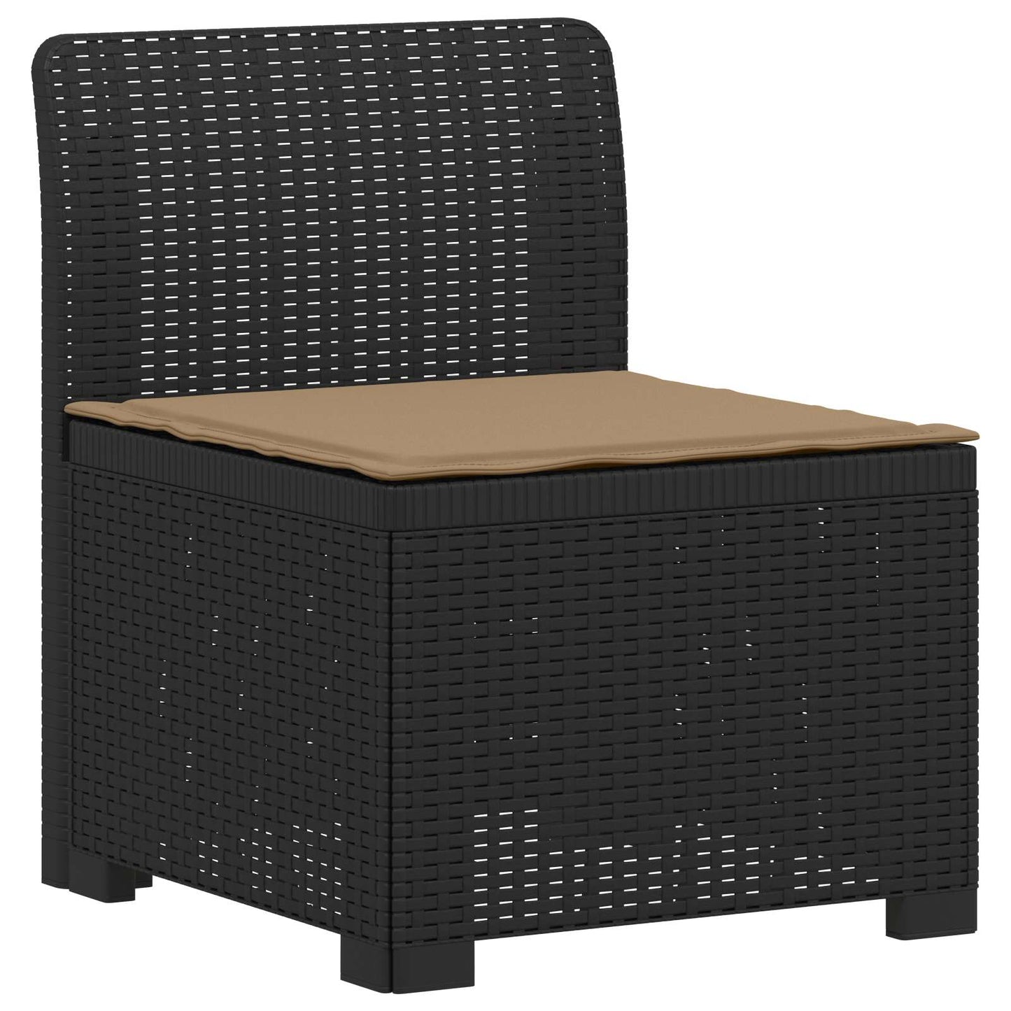 7-Seater Garden Sofa with Cushions Rattan Look PP Anthracite
