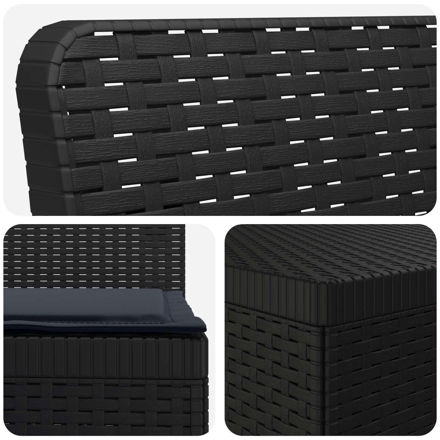 7-Seater Garden Sofa with Cushions Rattan Look PP Anthracite