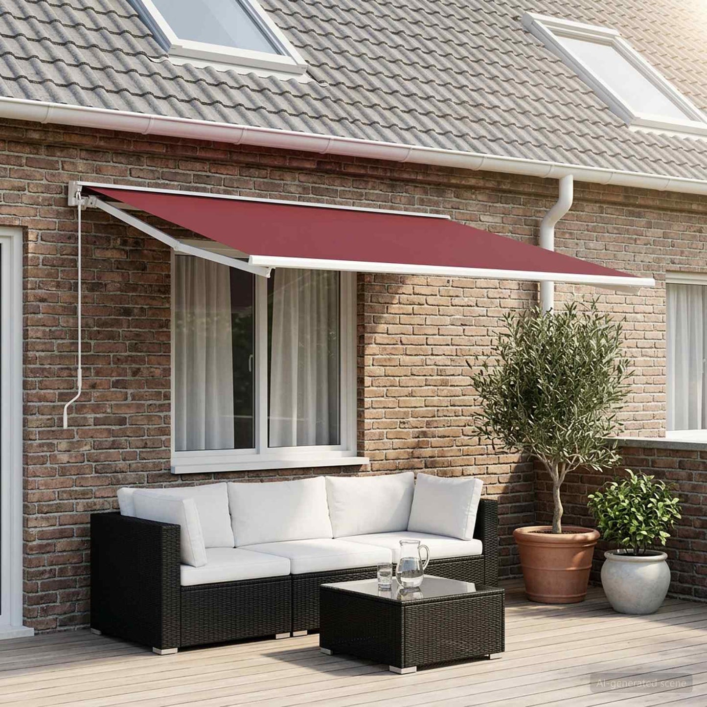 Awning Replacement Fabric Burgundy Red 450 x 350 cm Polyester