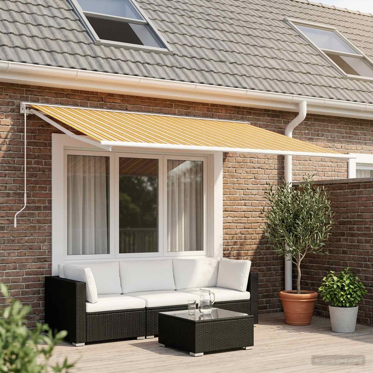 Awning Replacement Fabric Orange and Black 450 x 350 cm