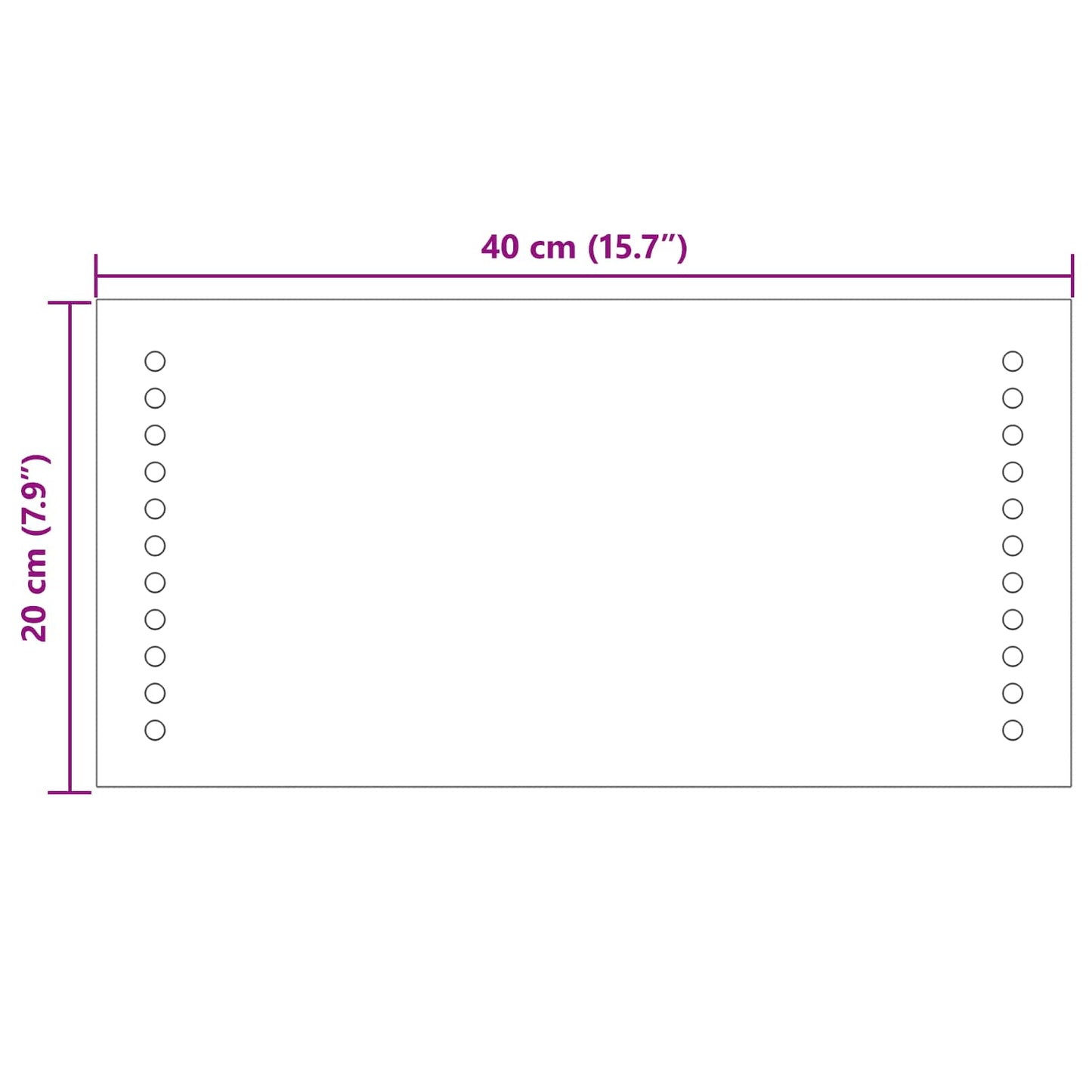 LED Bathroom Mirror Transparent 40 x 20 cm Tempered Glass