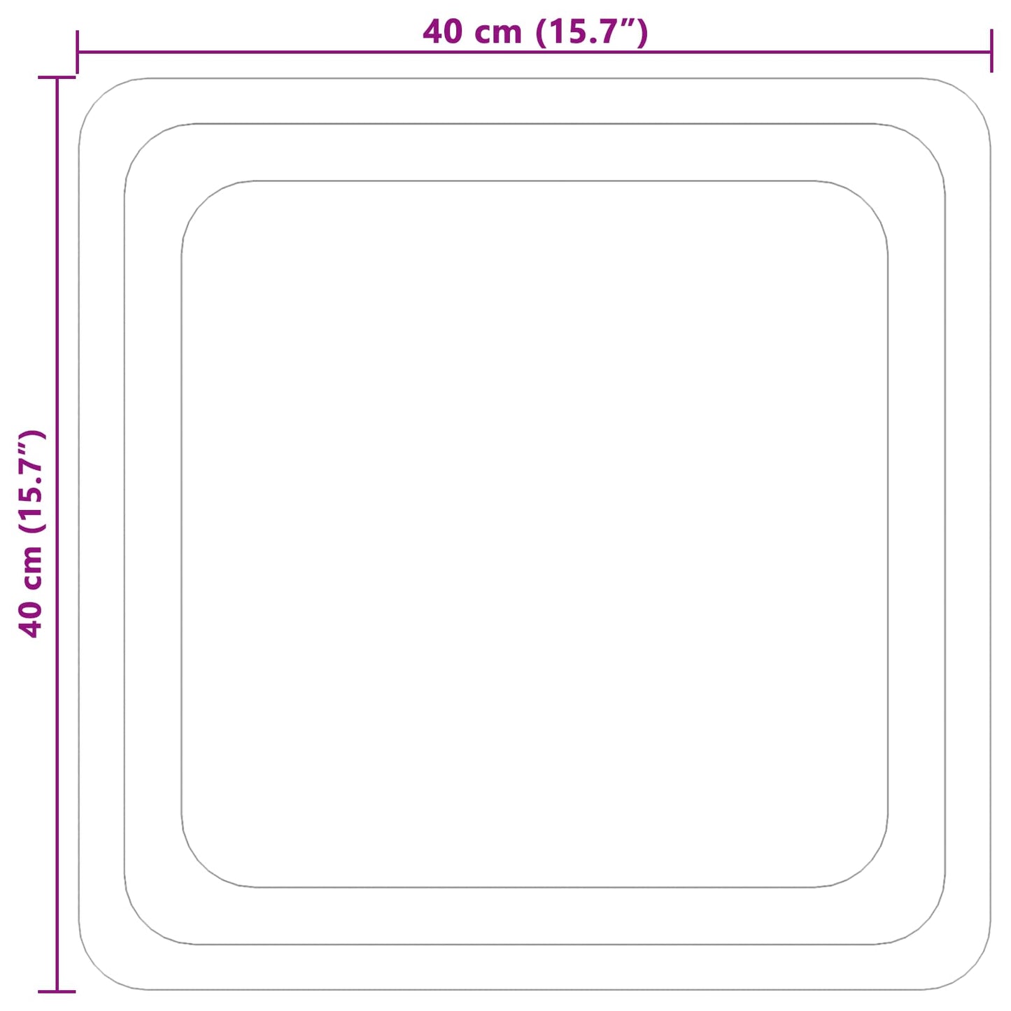 LED Bathroom Mirror Transparent 40 x 40 cm Tempered Glass