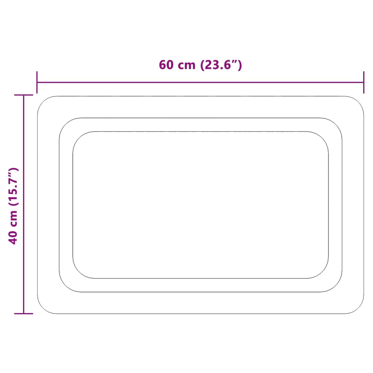LED Bathroom Mirror Transparent 60 x 40 cm Tempered Glass