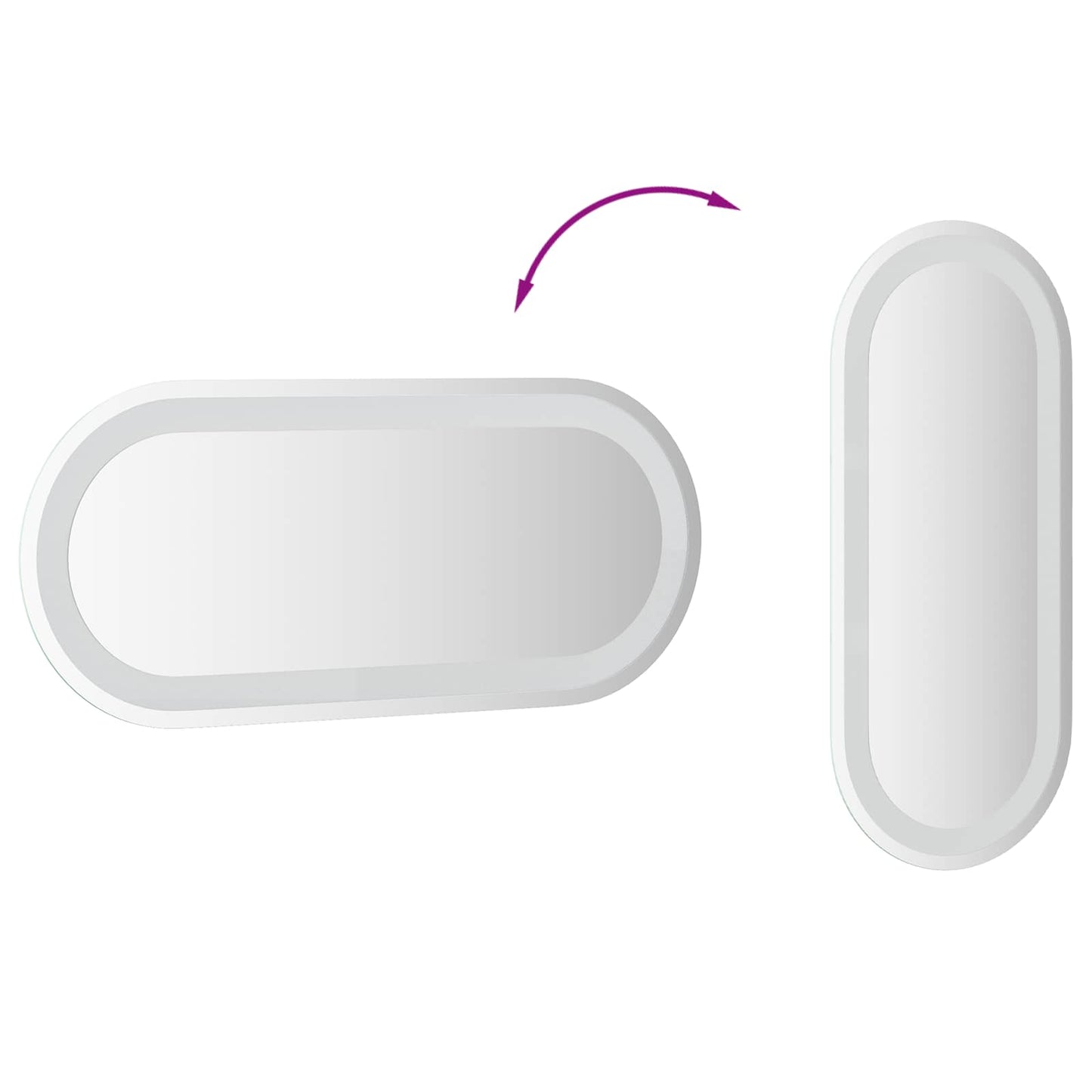 LED Bathroom Mirror Transparent 70 x 30 cm Tempered Glass