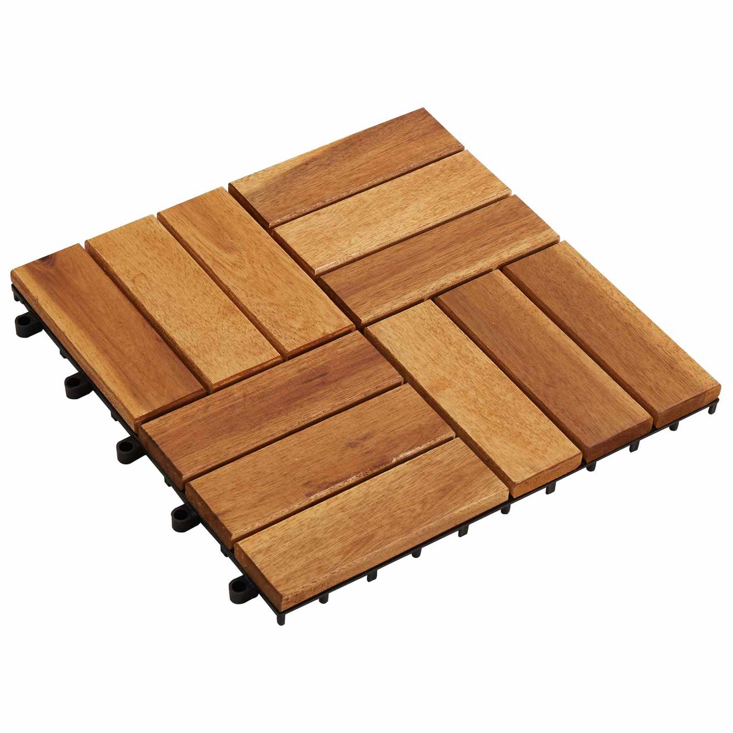 Decking Tile 20 pcs Brown 30 x 30 cm Acacia Hardwood