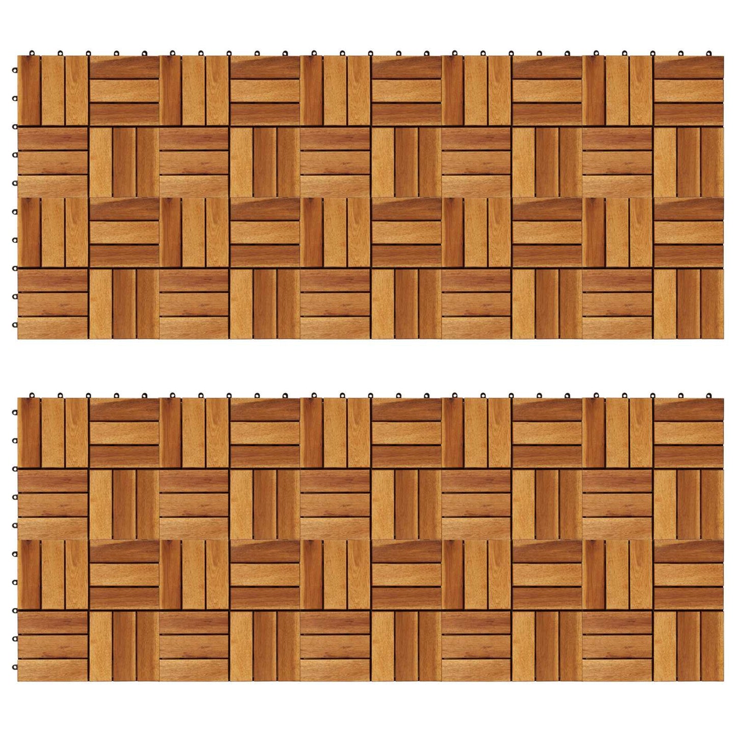 Decking Tile 20 pcs Brown 30 x 30 cm Acacia Hardwood