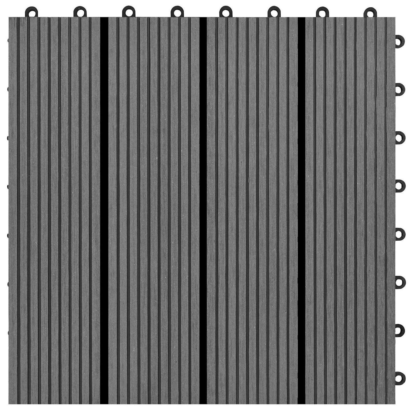 Decking Tile 22 pcs Grey 30 x 30 cm WPC
