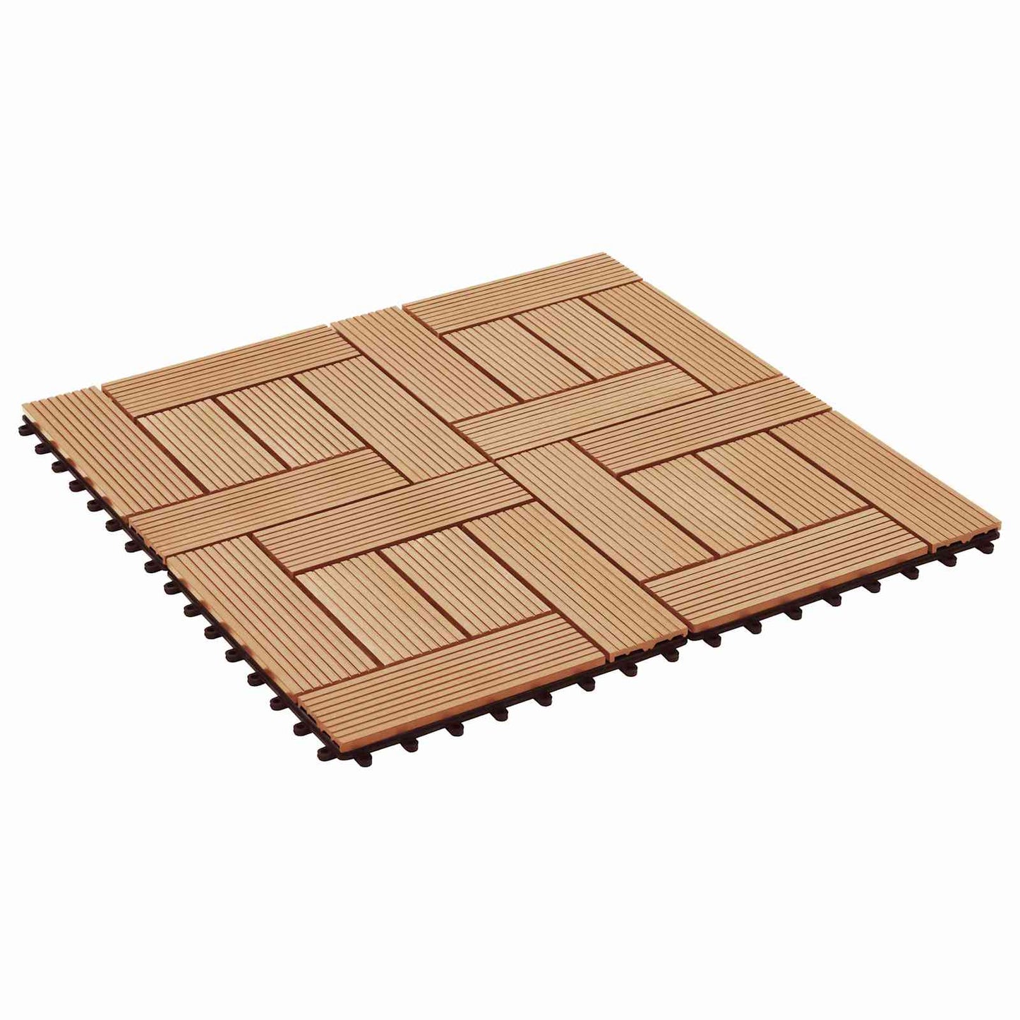 Decking Tile 22 pcs Teak 30 x 30 cm WPC