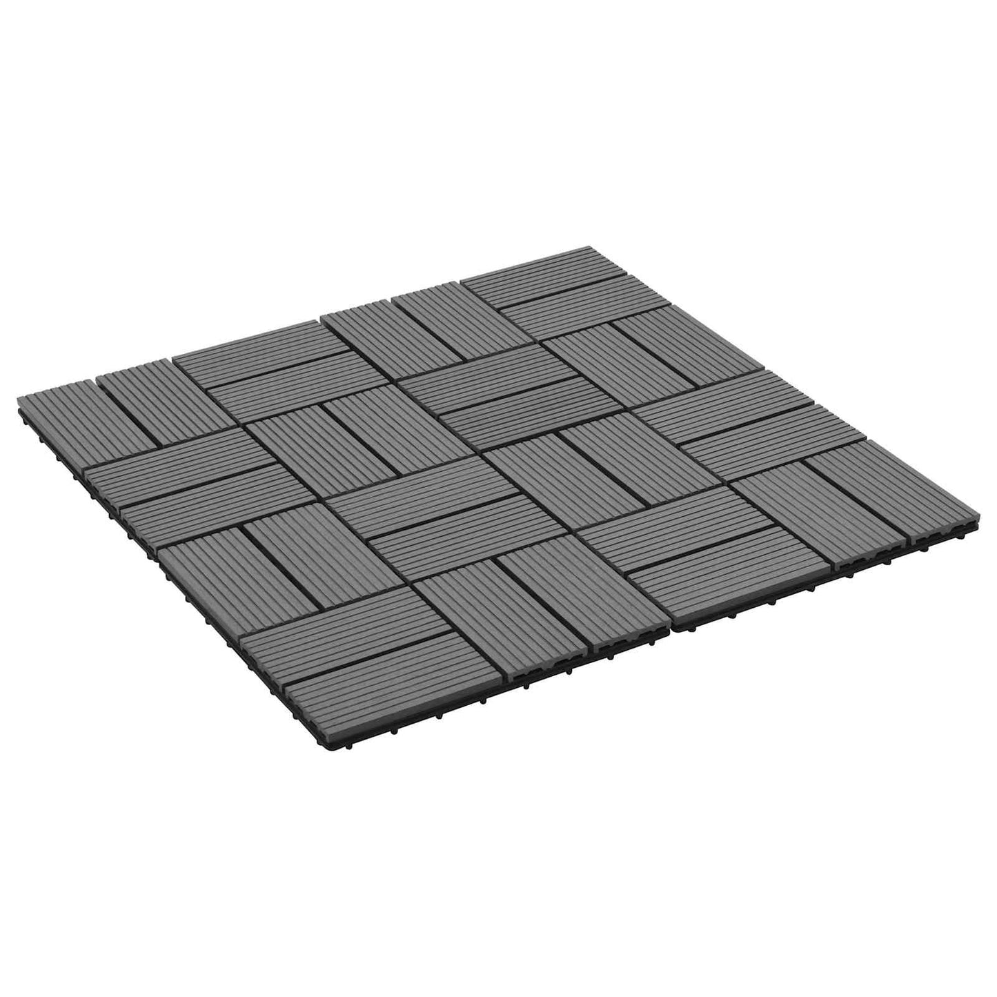Decking Tile 22 pcs Grey 30 x 30 cm WPC