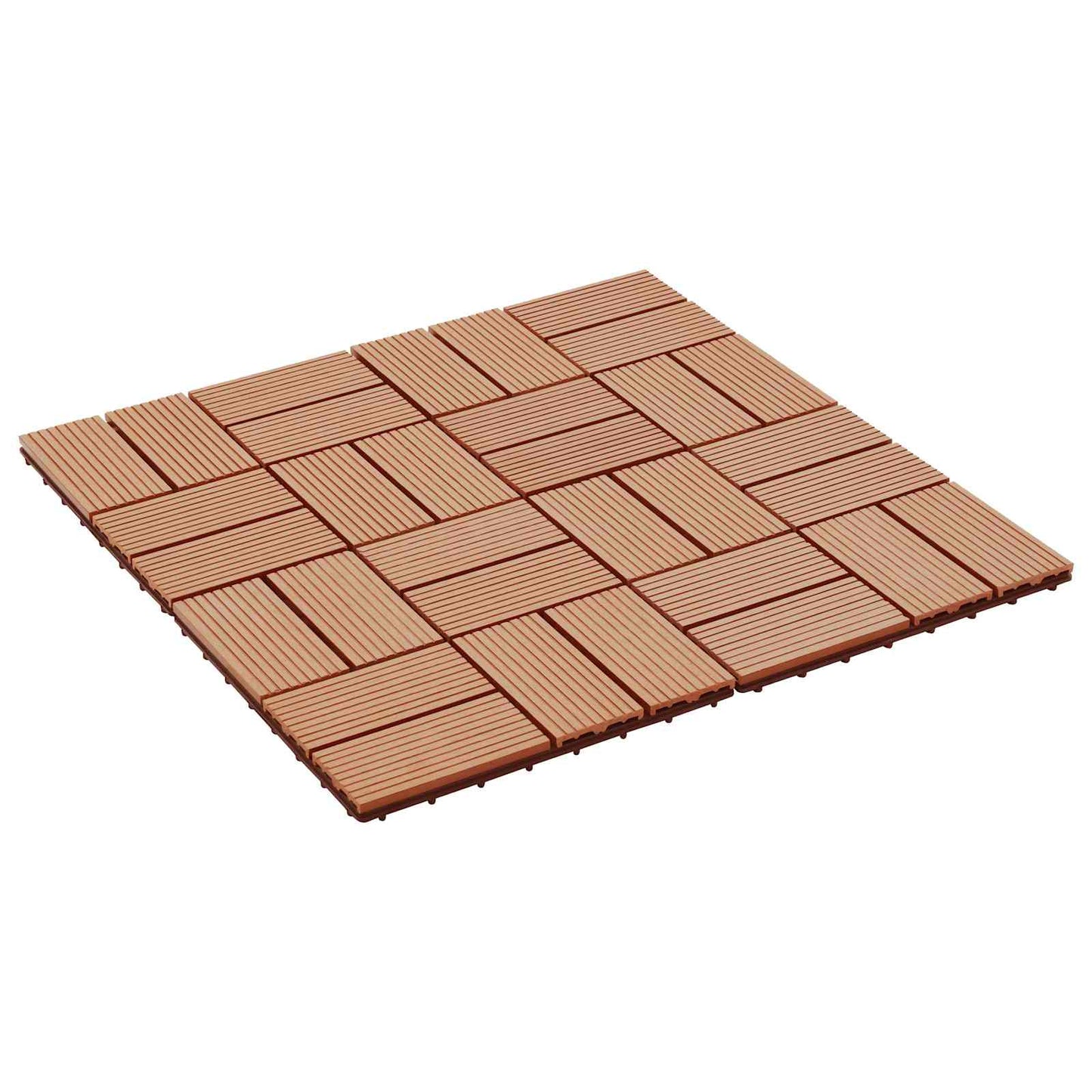 Decking Tile 22 pcs Teak 30 x 30 cm WPC