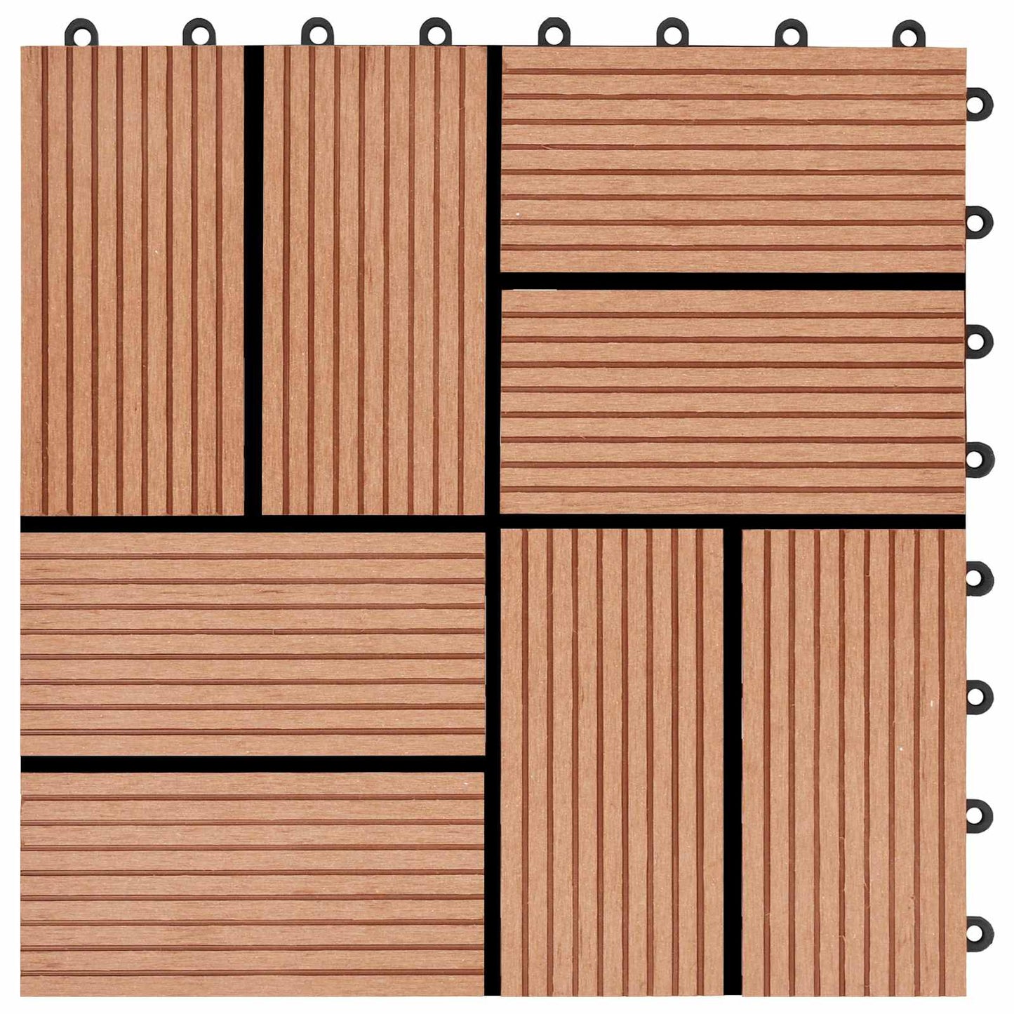 Decking Tile 22 pcs Teak 30 x 30 cm WPC