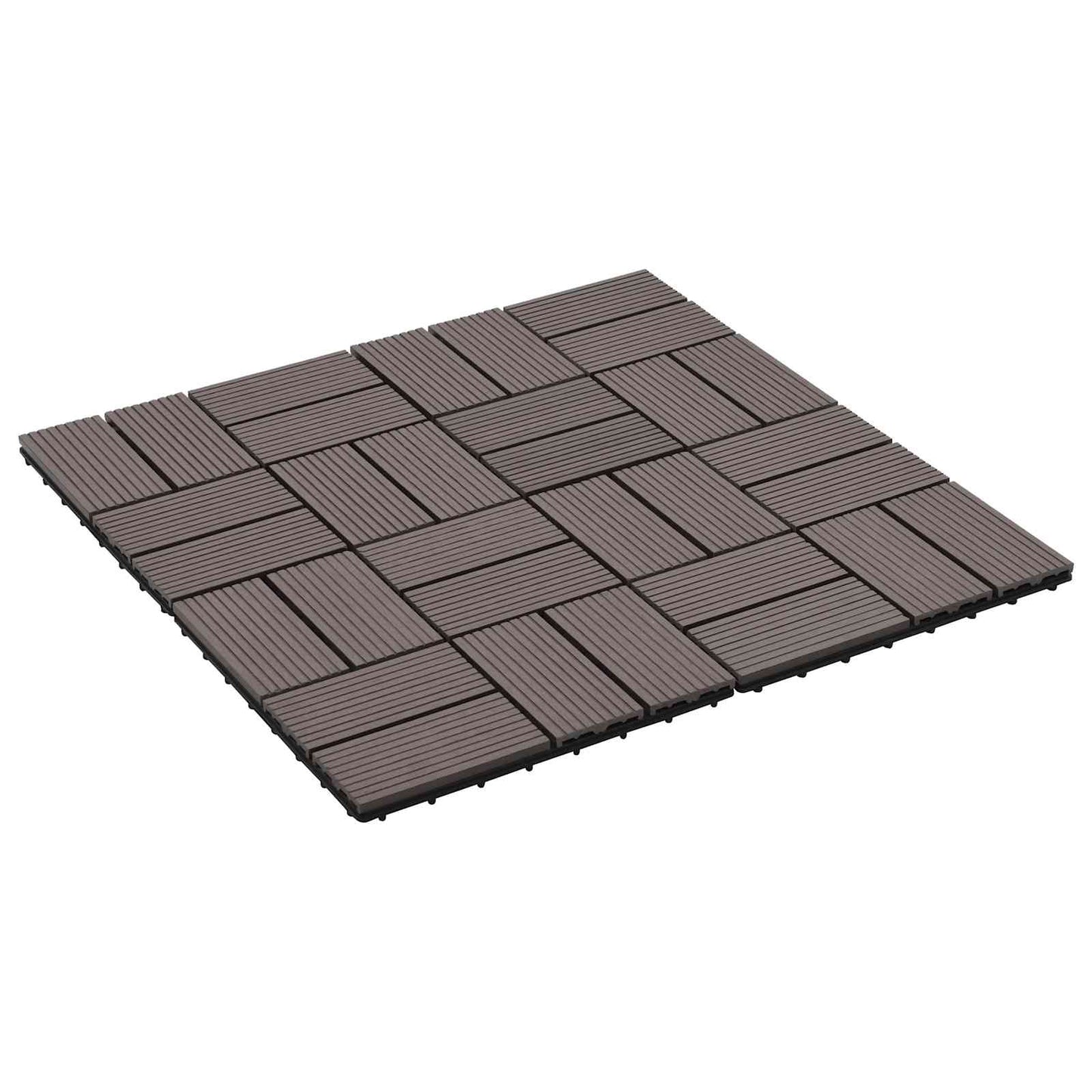 Decking Tile 22 pcs Dark Brown 30 x 30 cm WPC