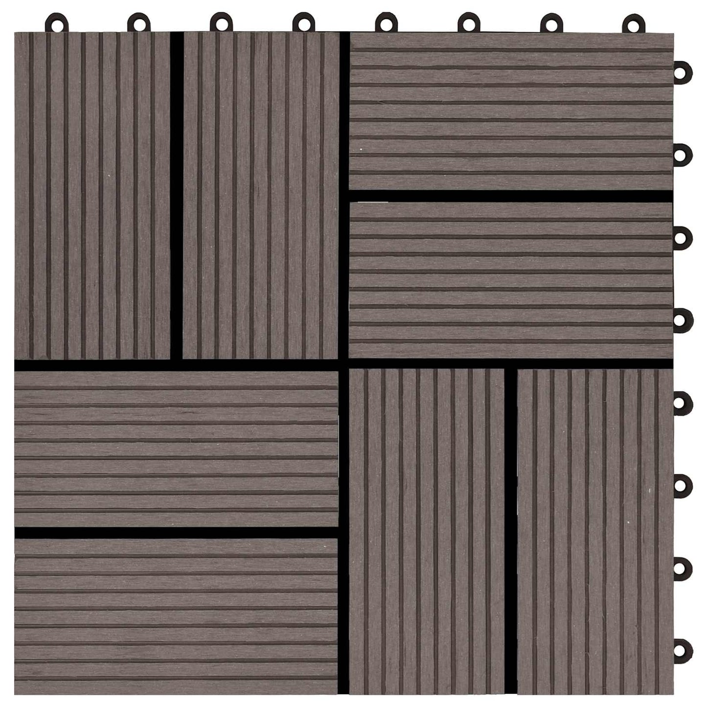 Decking Tile 22 pcs Dark Brown 30 x 30 cm WPC
