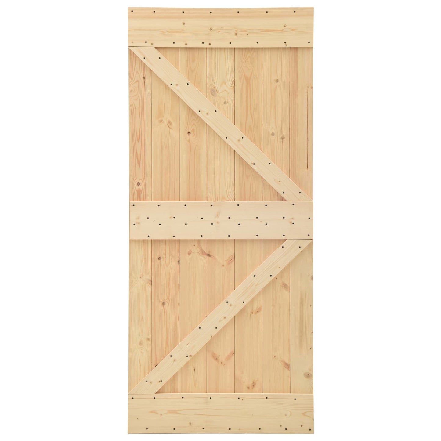 Sliding Door 90 x 210 cm Solid Pine Wood Natural and Black