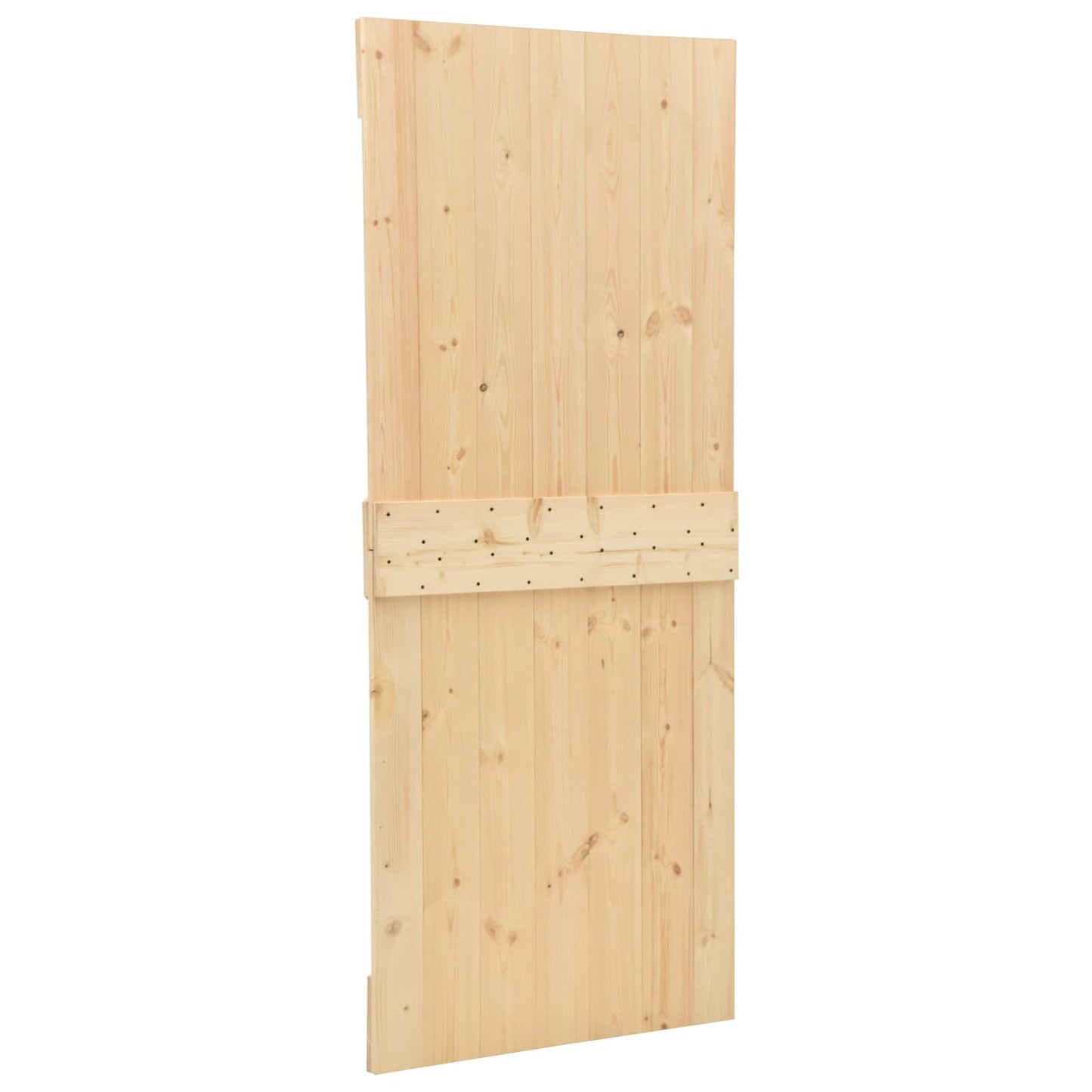Sliding Door 100 x 210 cm Solid Pine Wood Natural and Black