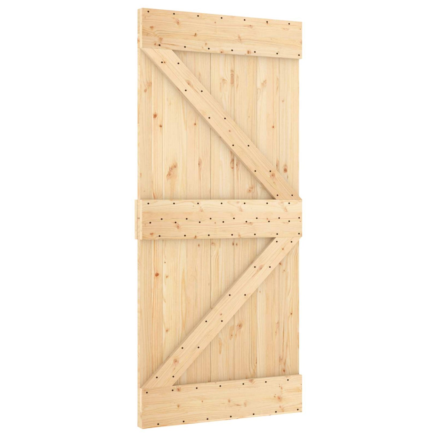 Sliding Door 95 x 210 cm Solid Pine Wood (Untreated)