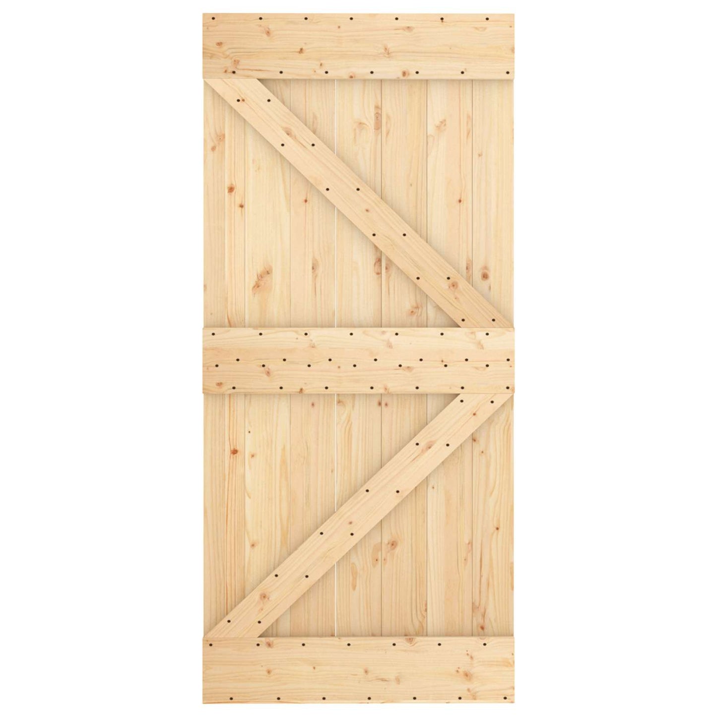 Sliding Door 95 x 210 cm Solid Pine Wood (Untreated)