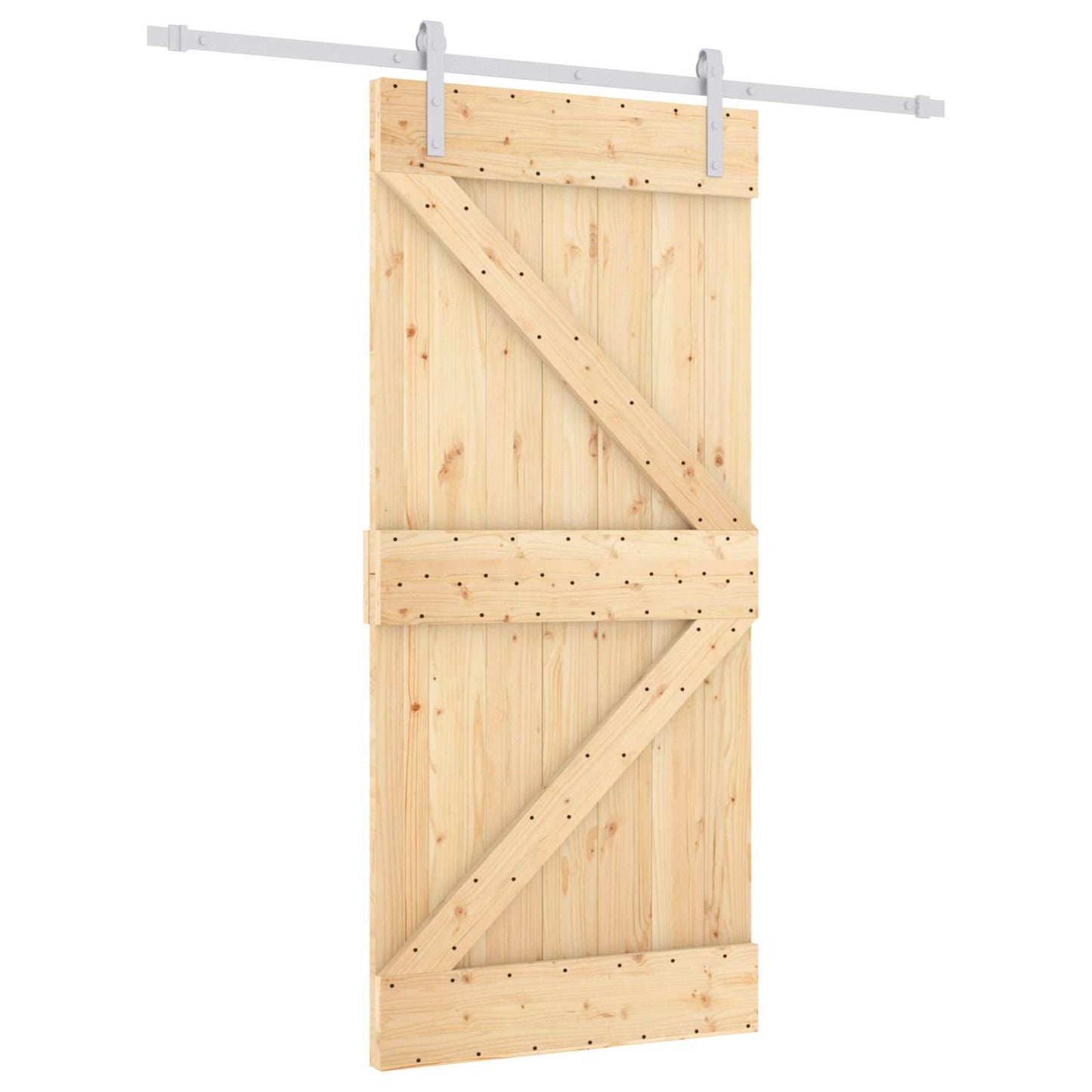 Sliding Door 95 x 210 cm Solid Pine Wood (Untreated)