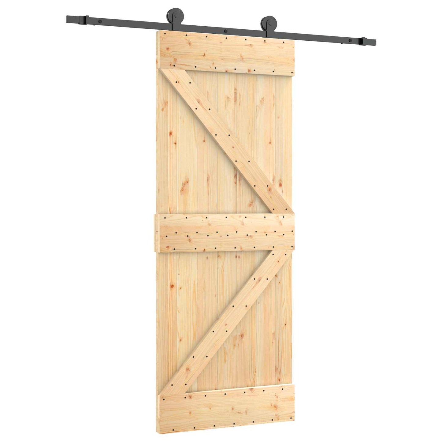 Sliding Door 85 x 210 cm Solid Pine Wood (Untreated)