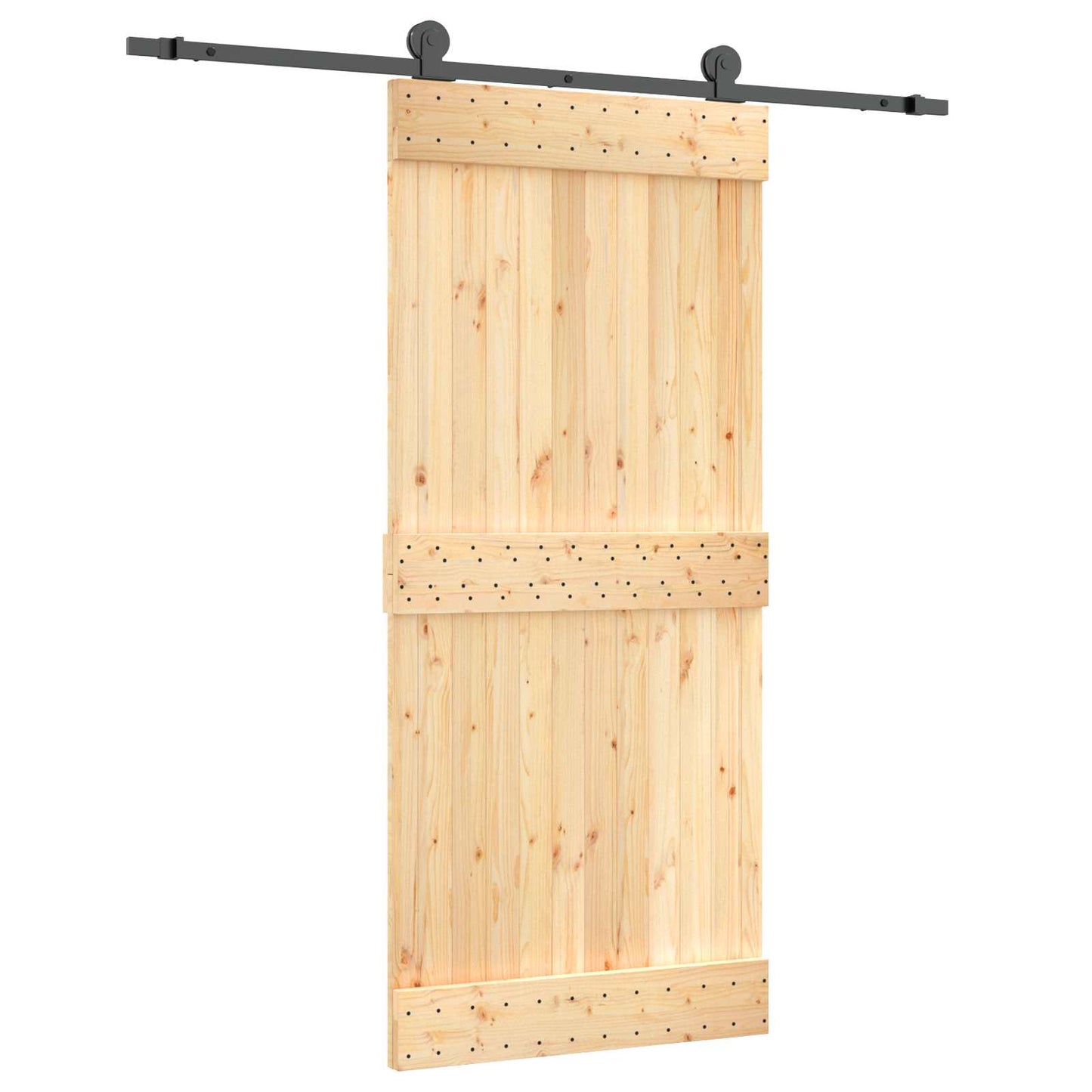 Sliding Door 90 x 210 cm Solid Pine Wood (Untreated)