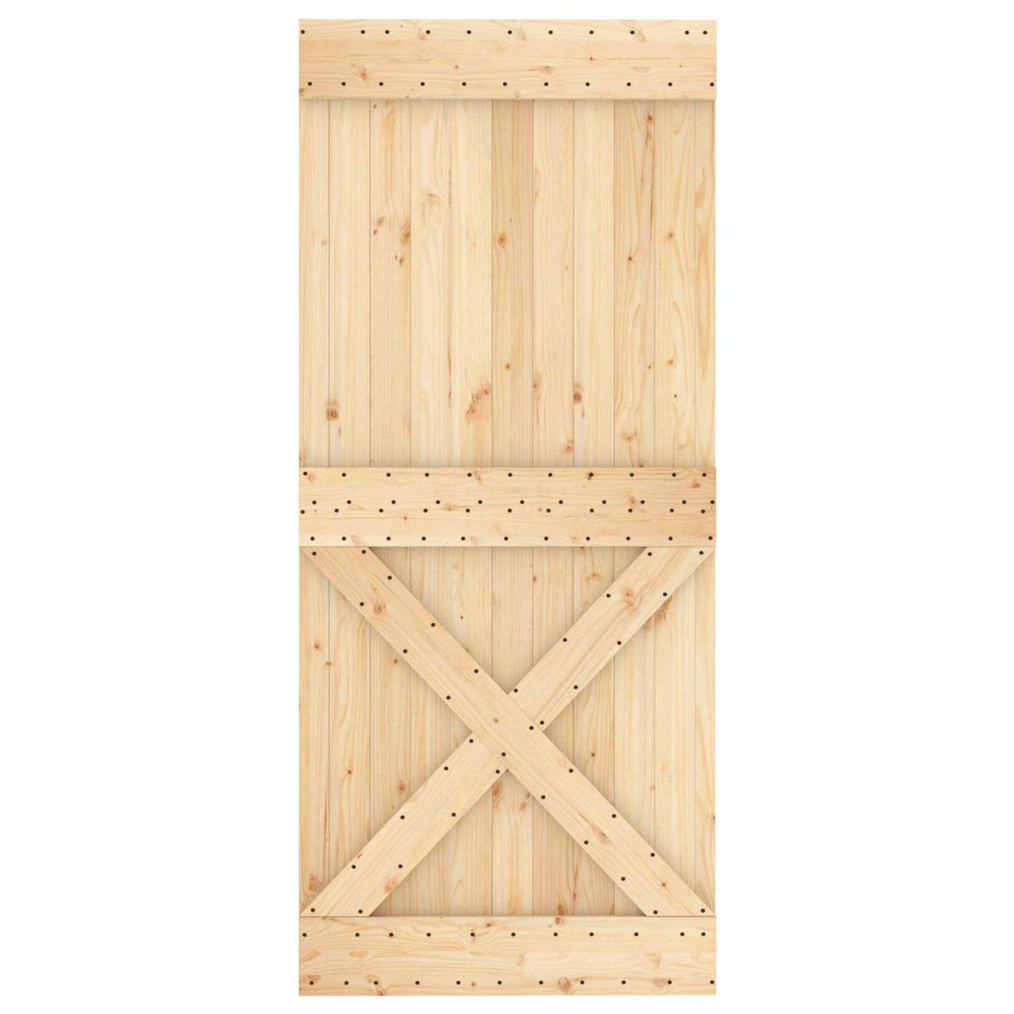 Sliding Door 90 x 210 cm Solid Pine Wood (Untreated)