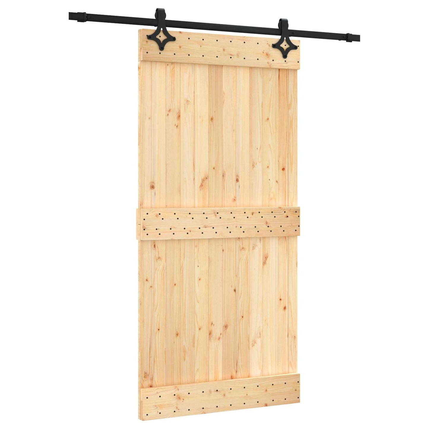 Sliding Door 100 x 210 cm Solid Pine Wood (Untreated)