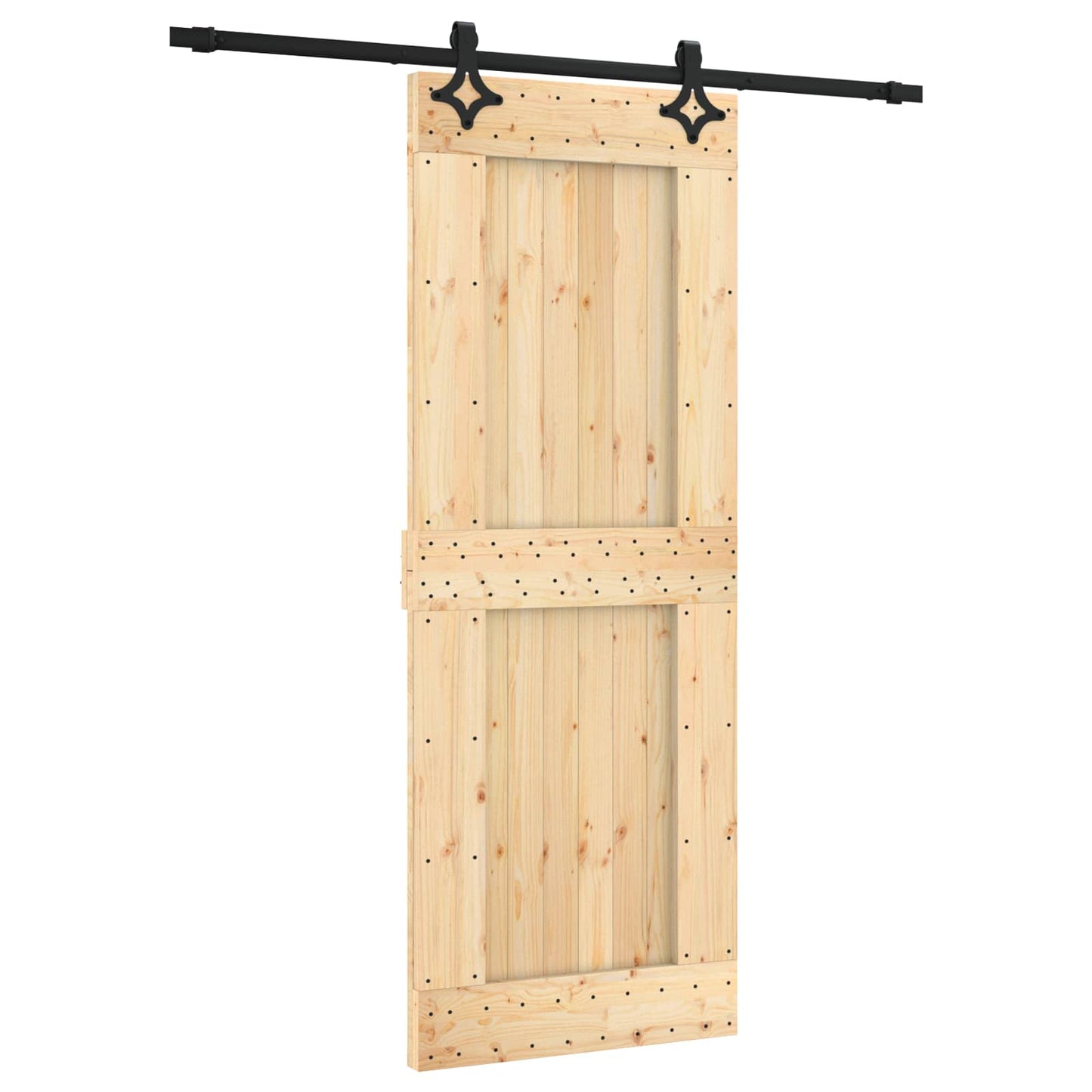Sliding Door 80 x 210 cm Solid Pine Wood (Untreated)