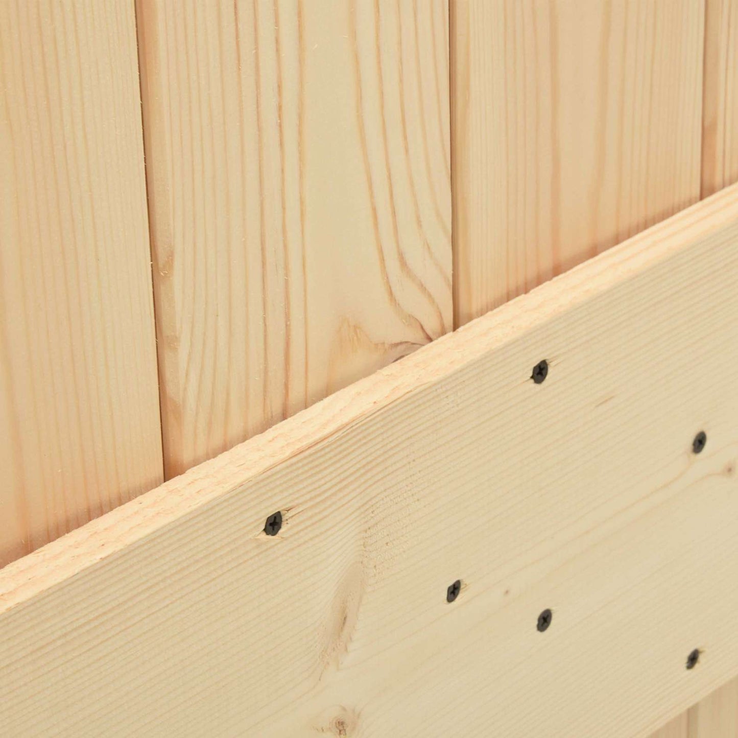 Sliding Door Natural and Black 95 x 210 cm Solid Pine Wood