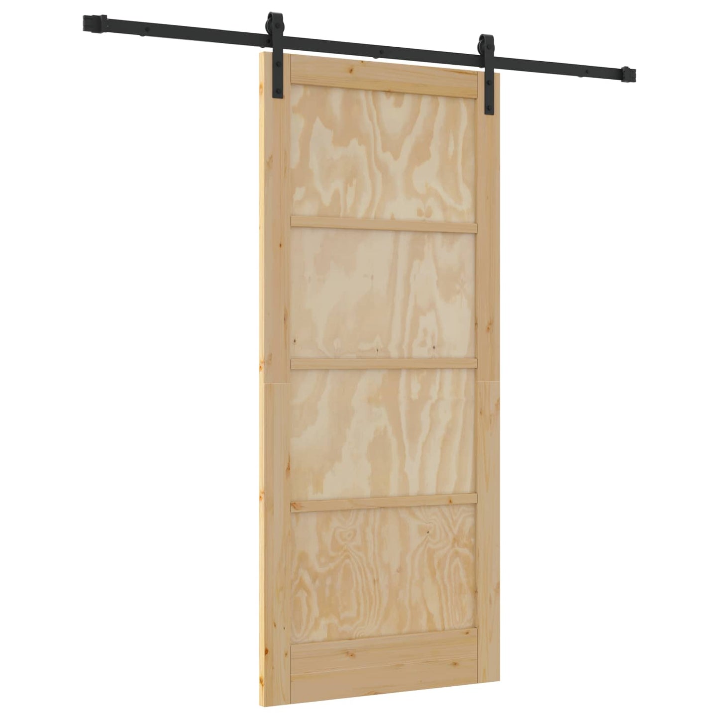 Sliding Door 86 x 198.5 cm Solid Pine Wood Natural and Black