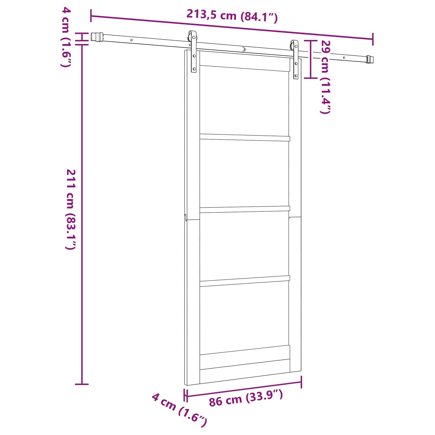 Sliding Door Natural 86 x 211 cm Solid Pine Wood
