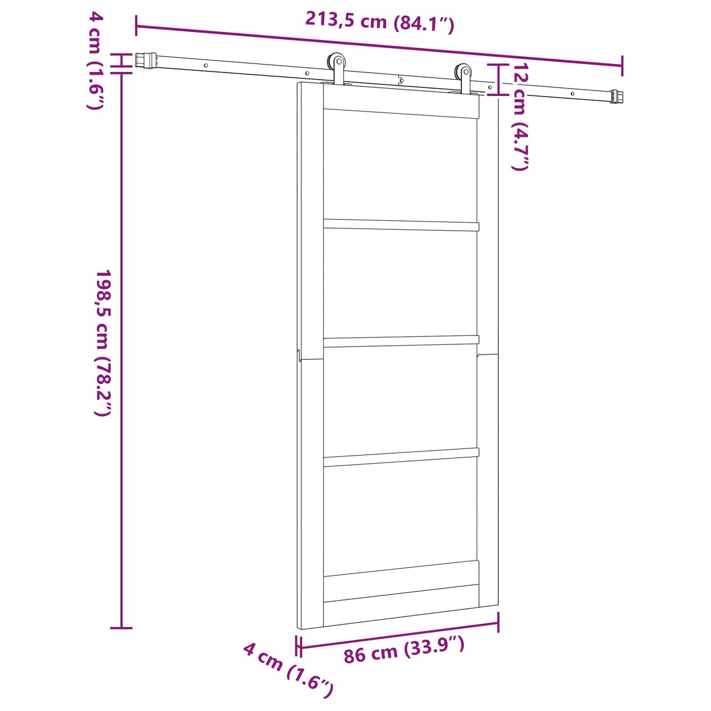 Sliding Door ORKDAL 86 x 198.5 cm Solid Pine Wood Natural