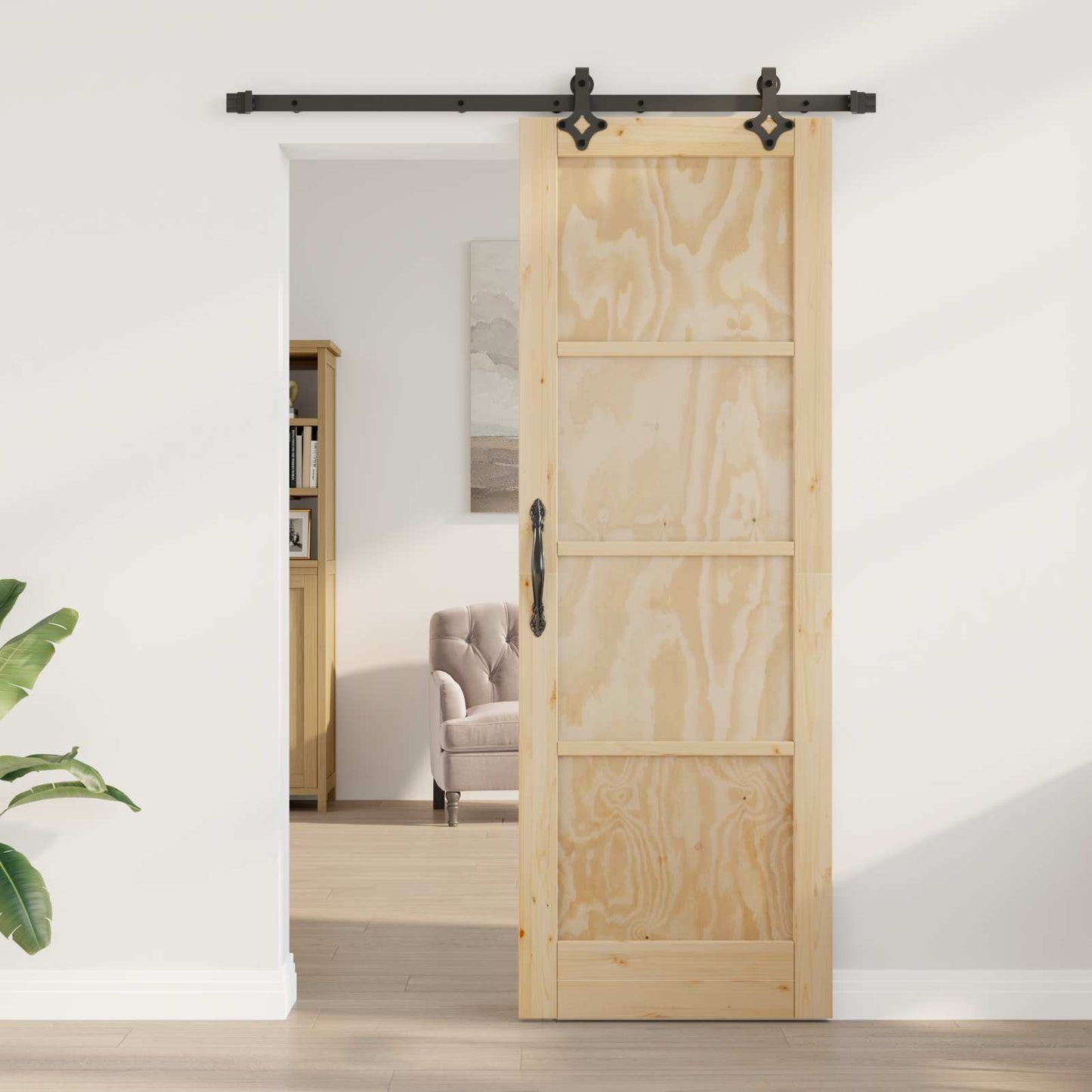 Sliding Door ORKDAL 73.5 x 211 cm Solid Pine Wood Natural