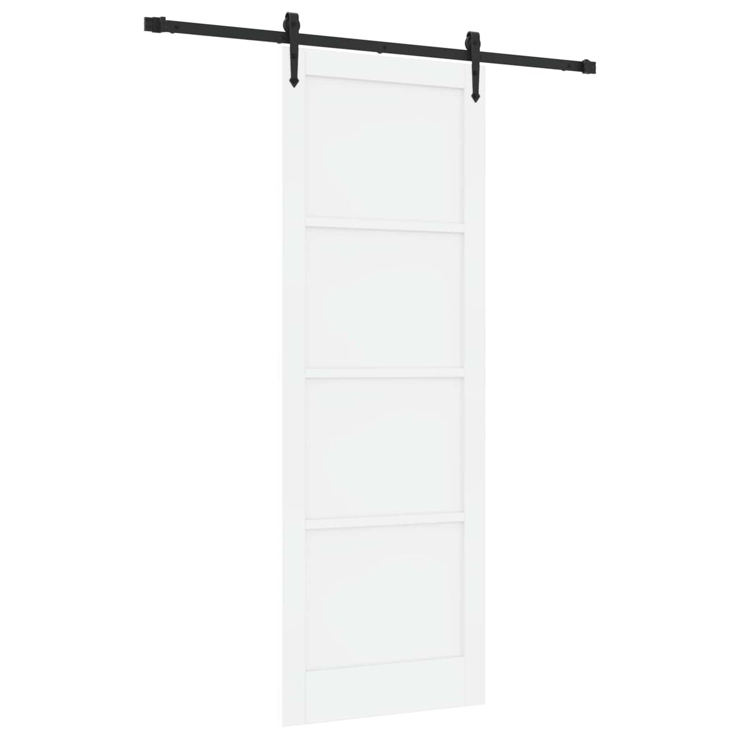 Sliding Door ORKDAL 83 x 232 cm Solid Pine Wood White and Black