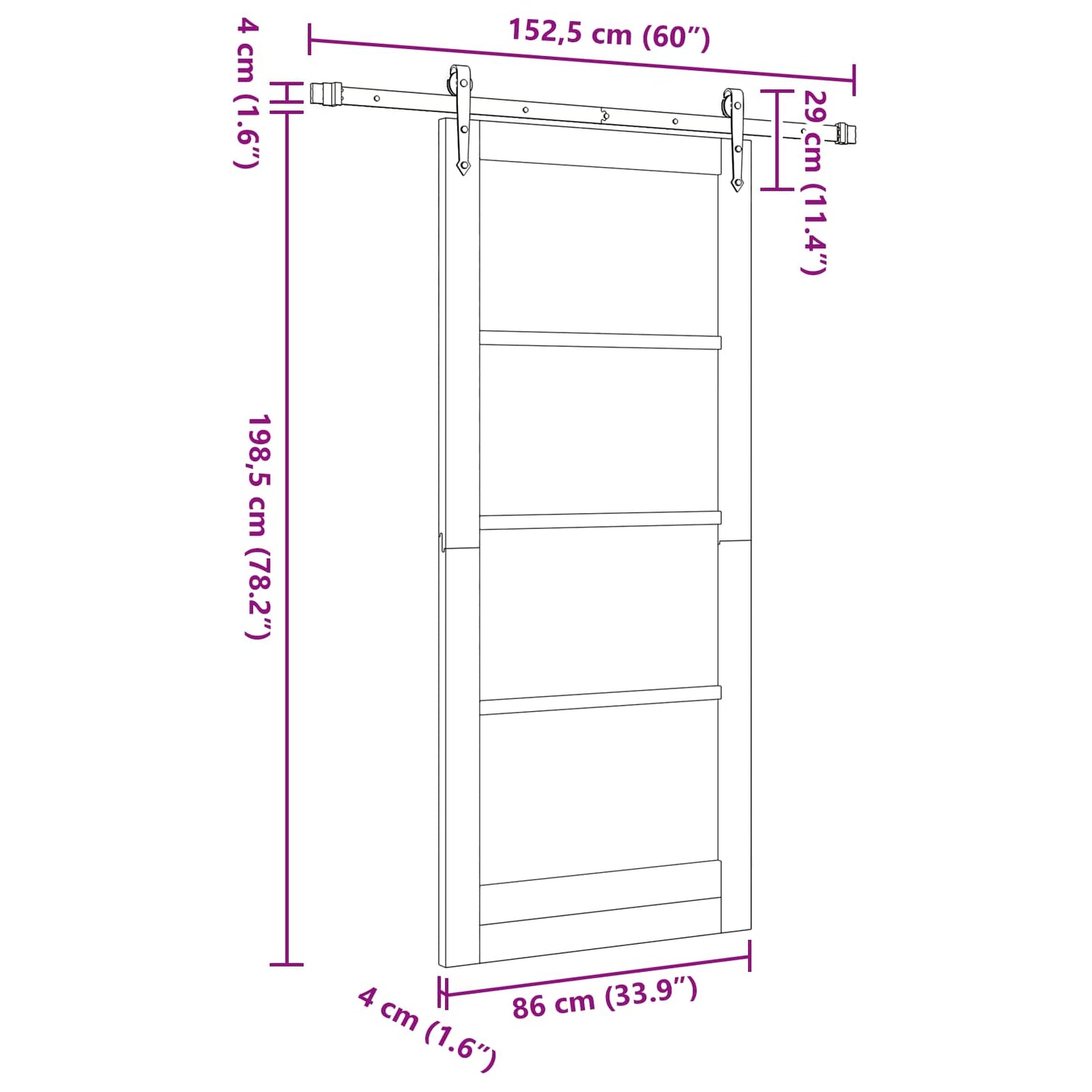 Sliding Door ORKDAL 86 x 198.5 cm Solid Pine Wood Natural