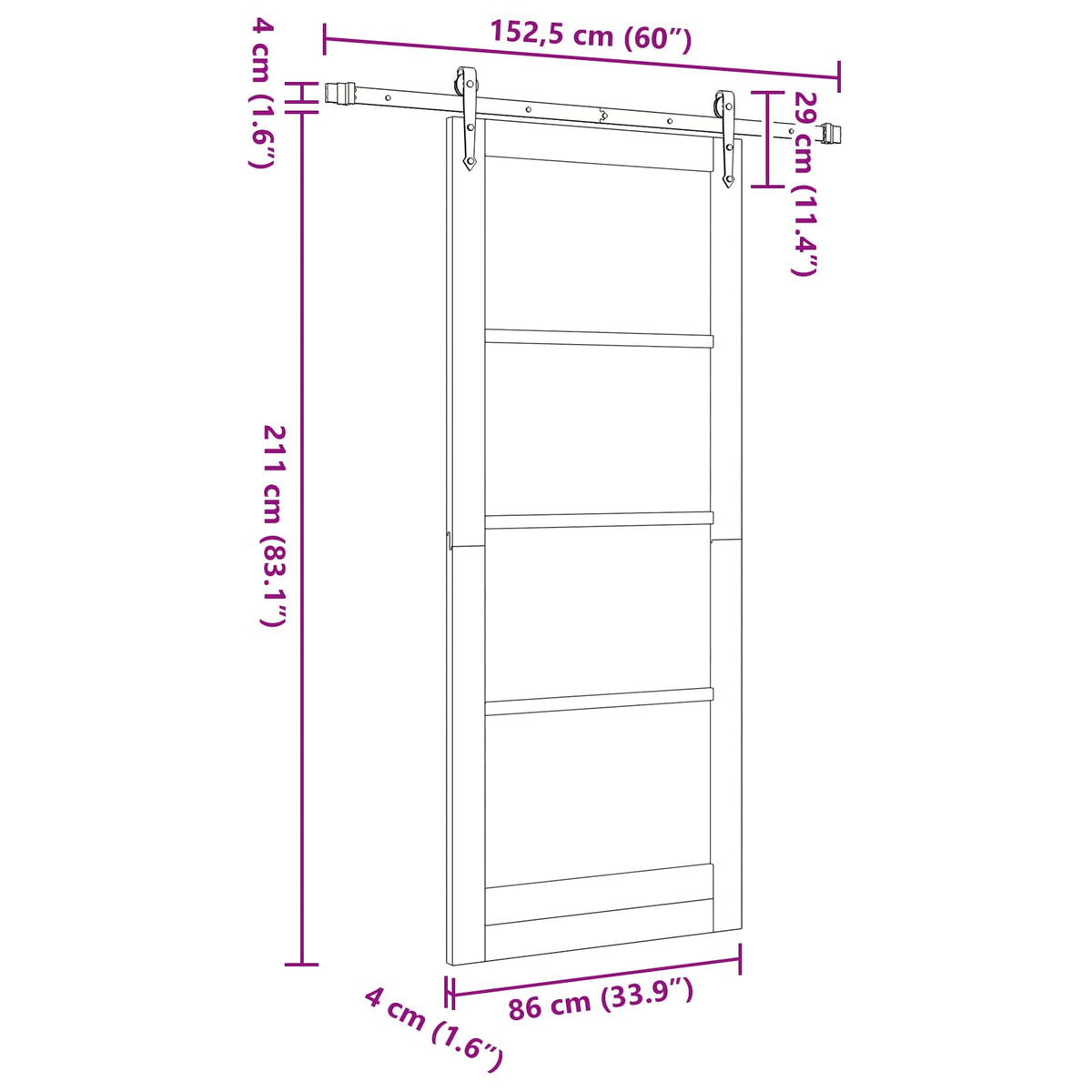 Sliding Door ORKDAL 86 x 211 cm Engineered Wood Natural