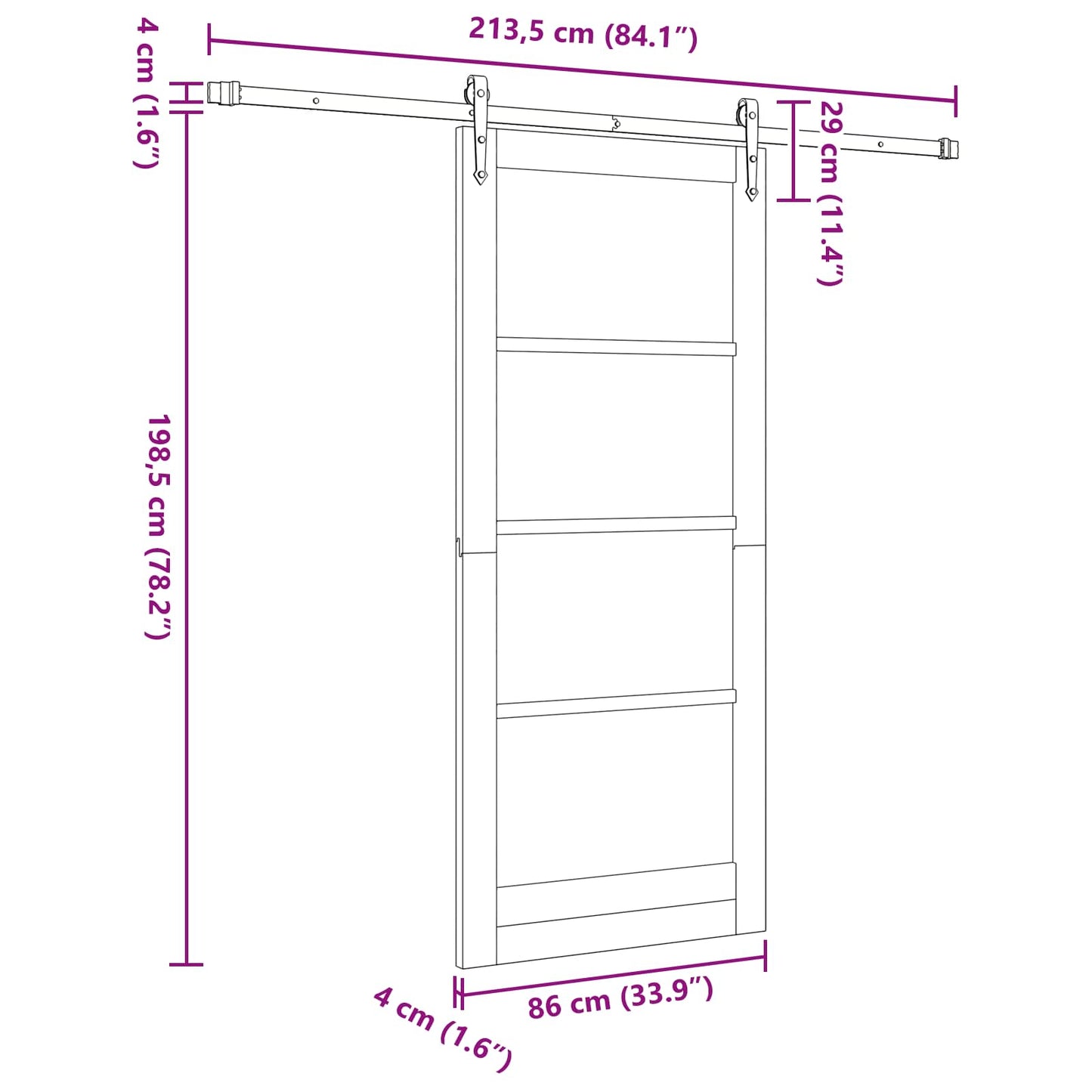 Sliding Door ORKDAL 86 x 198.5 cm Solid Pine Wood Natural