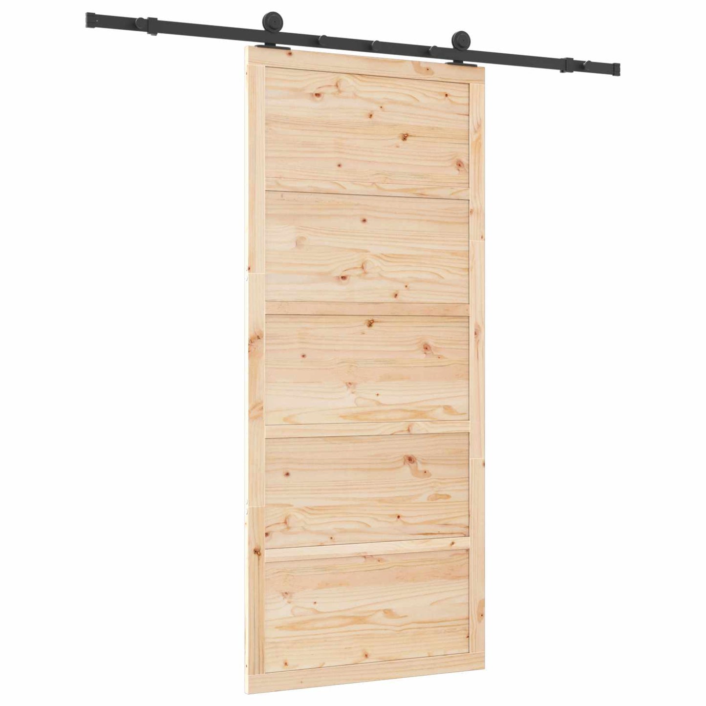 Sliding Door 80 x 208 cm Solid Pine Wood Natural