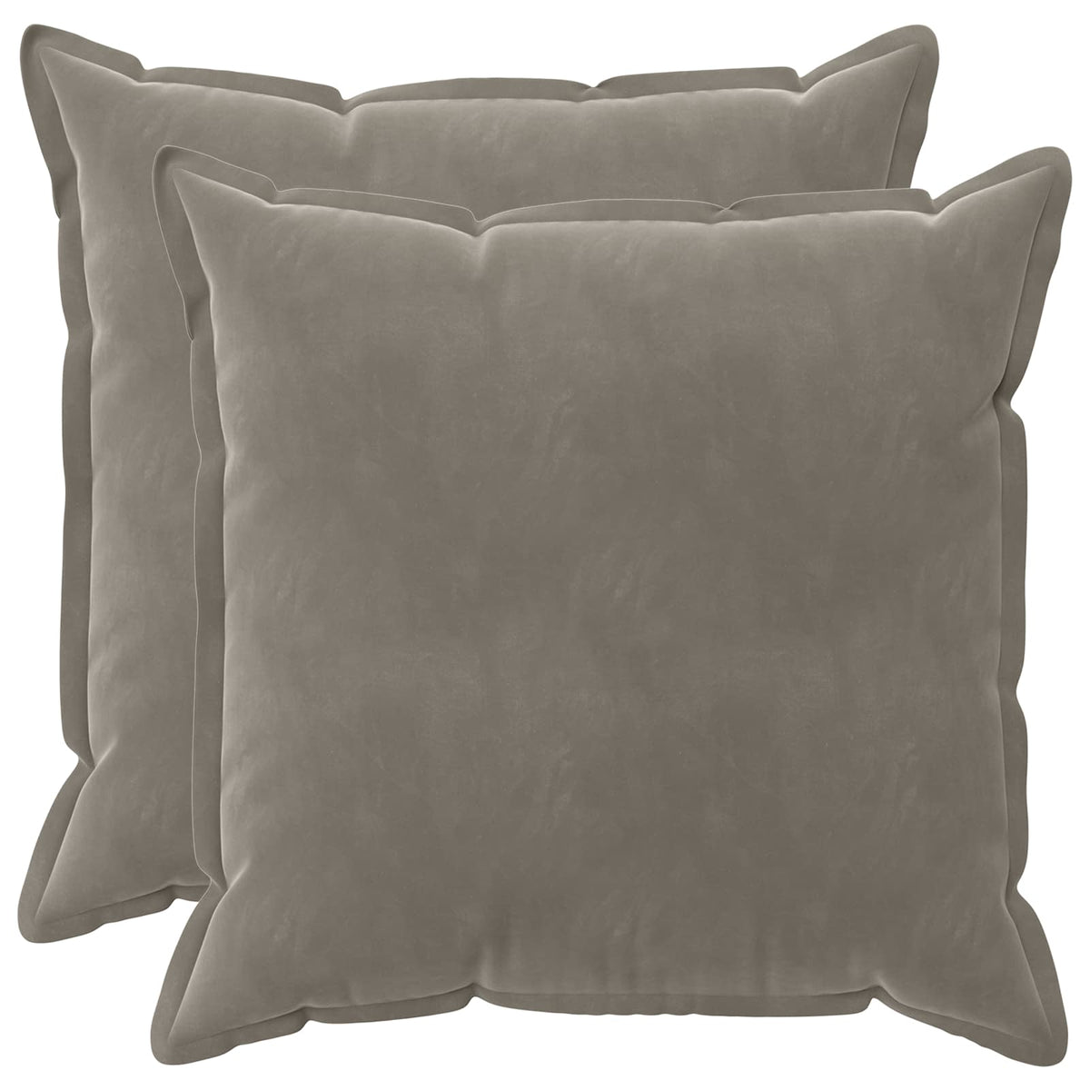 Throw Pillow 2 pcs HOUTEN Light Grey 60 x 60 cm Velvet