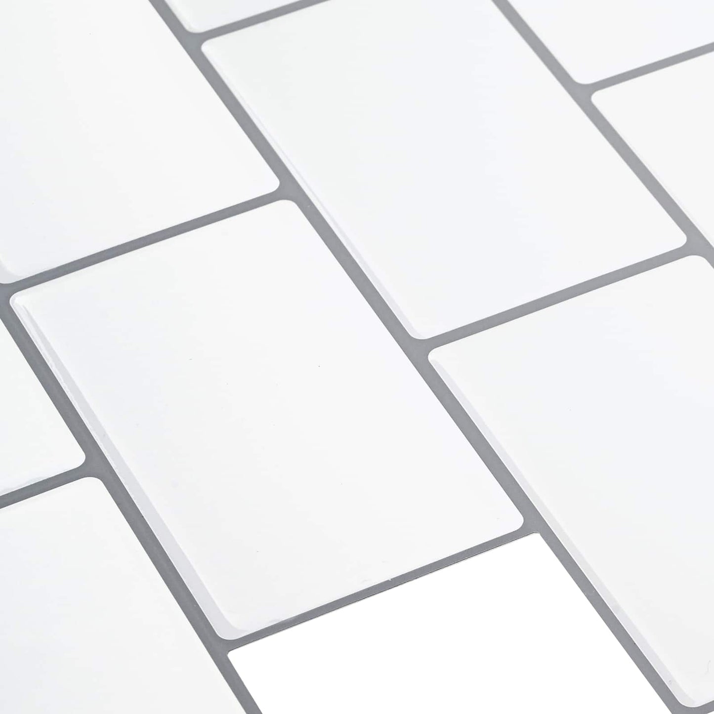 Subway Tile 20 pcs White Grey 30 x 30 cm Polyurethane and PET