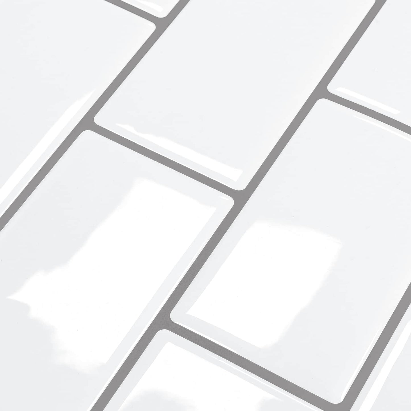 Subway Tile 20 pcs White Grey 30 x 30 cm Polyurethane and PET