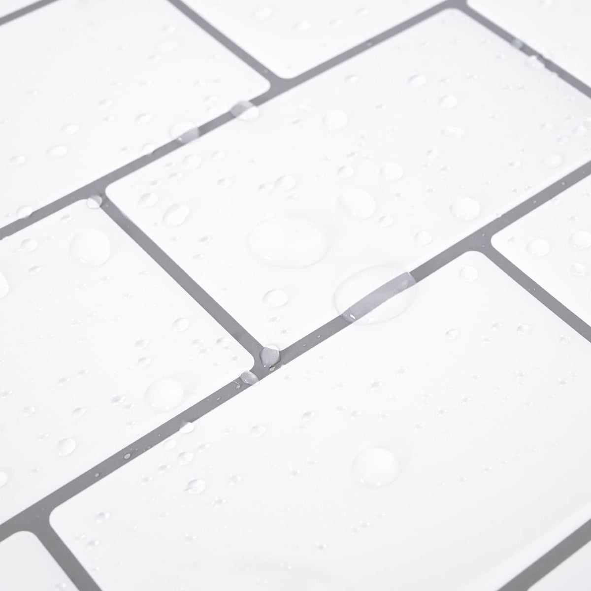 Subway Tile 50 pcs White Grey 30 x 30 cm Polyurethane and PET