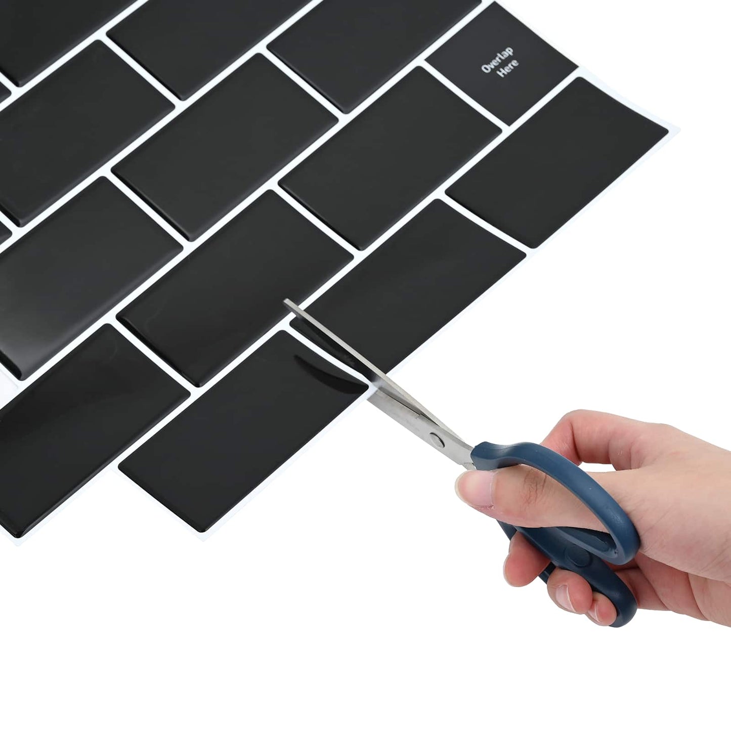 Subway Tile 20 pcs Black 30 x 30 cm Polyurethane and PET