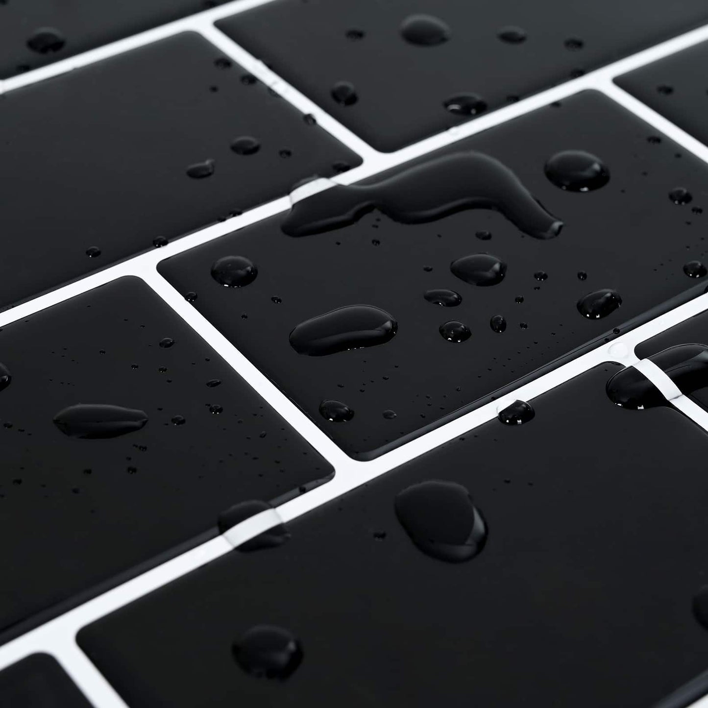 Subway Tile 20 pcs Black 30 x 30 cm Polyurethane and PET