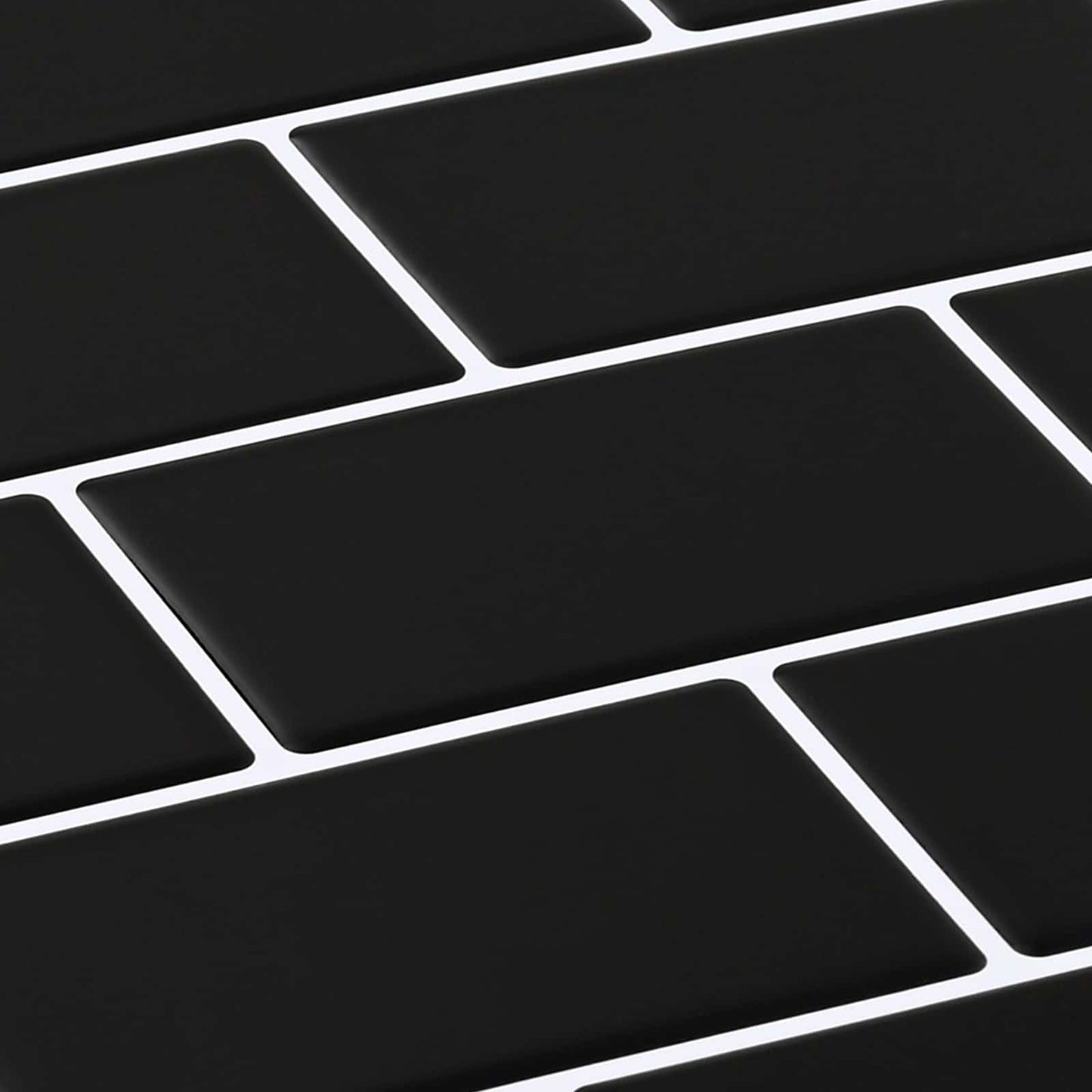 Subway Tile 20 pcs Black 30 x 30 cm Polyurethane and PET