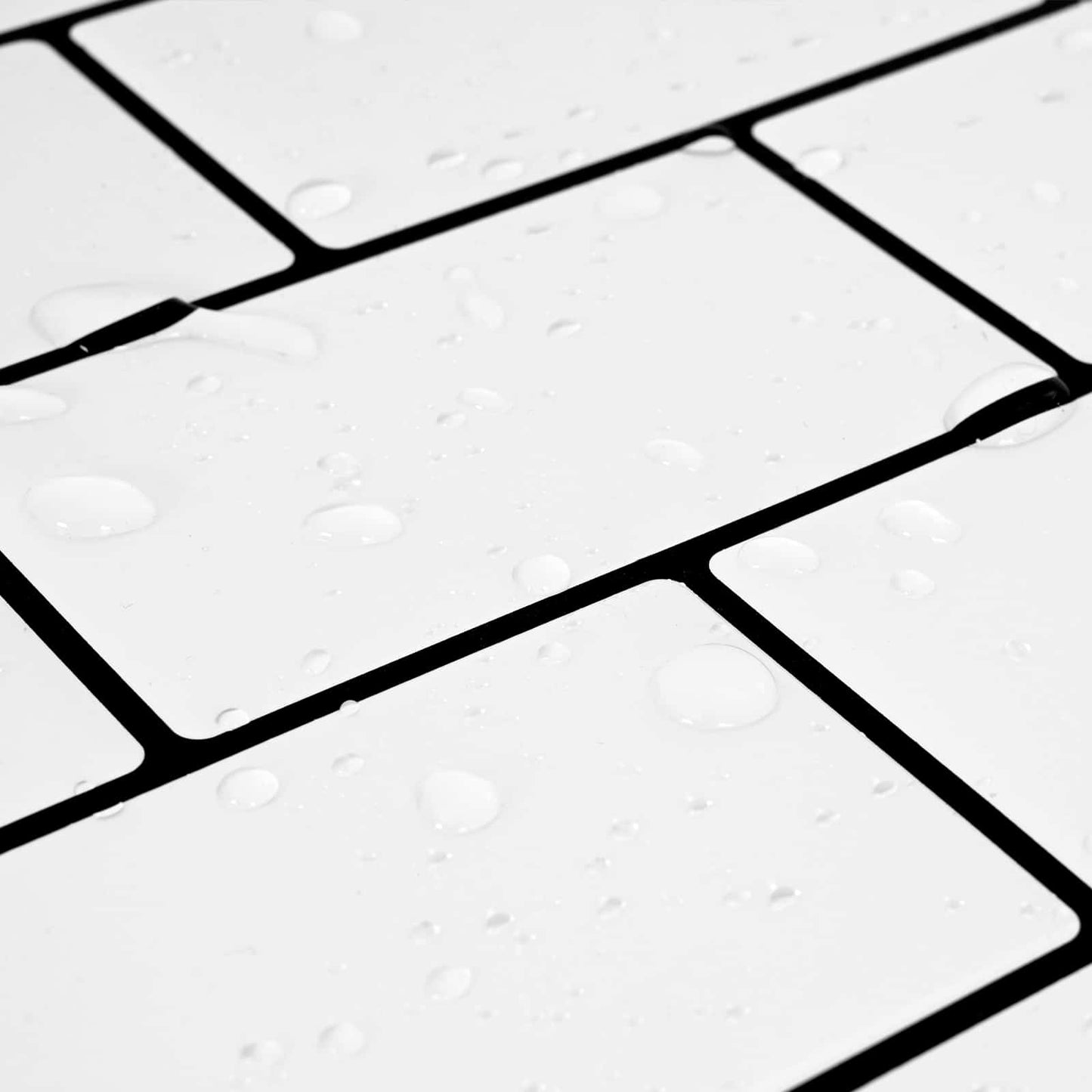Subway Tile 10 pcs White Black 30 x 30 cm Polyurethane and PET