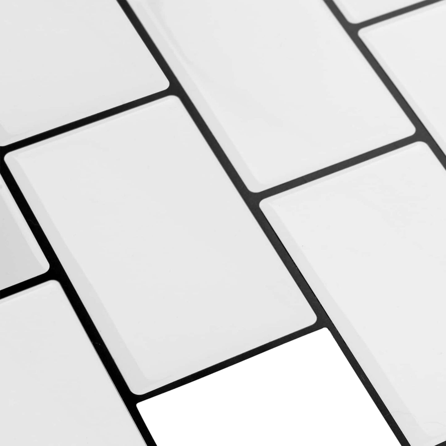 Subway Tile 20 pcs White Black 30 x 30 cm Polyurethane and PET