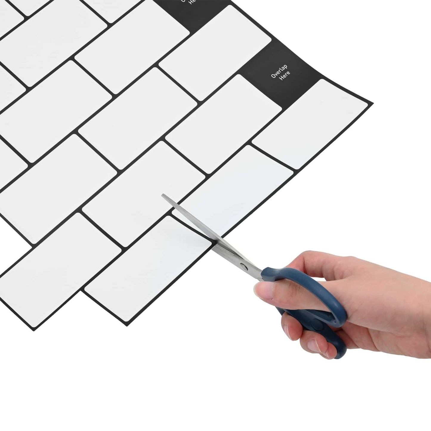 Subway Tile 50 pcs White Black 30 x 30 cm Polyurethane and PET