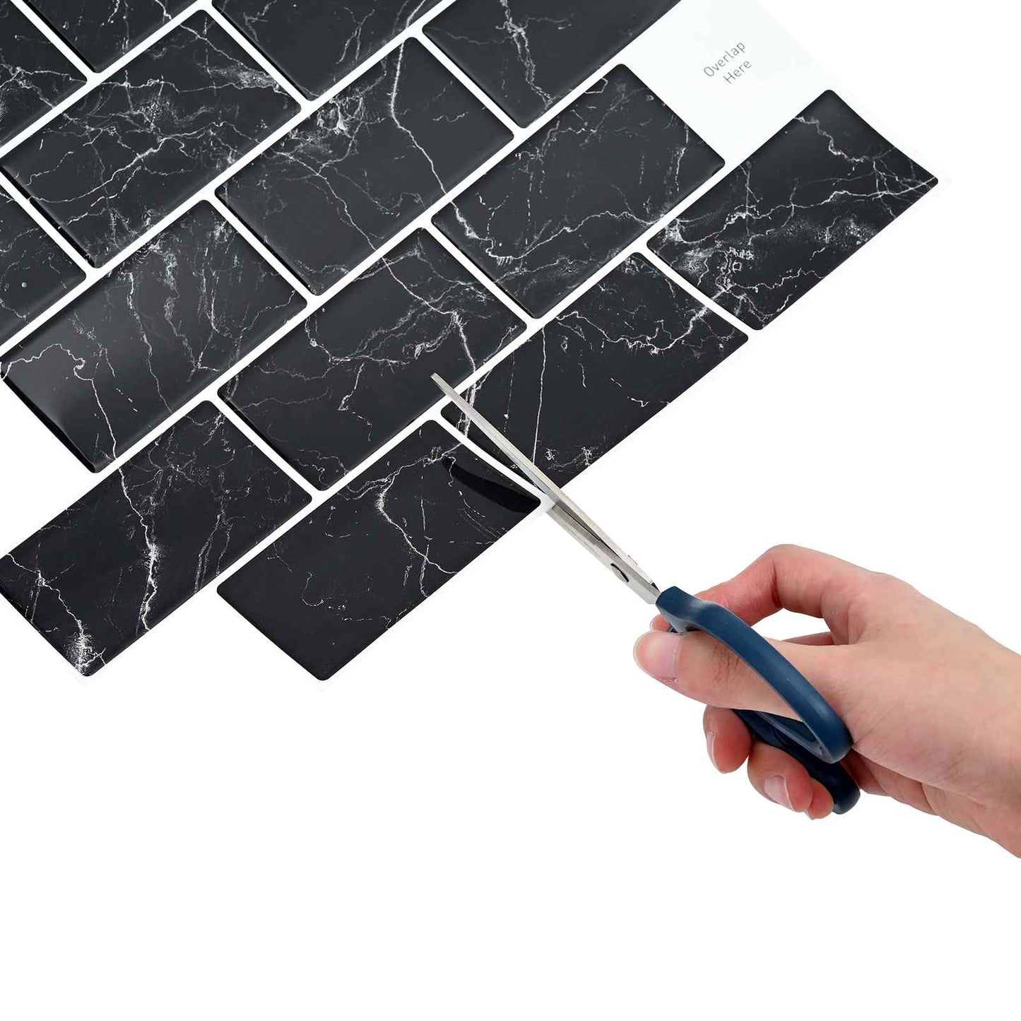 Subway Tile 20 pcs Black Marble 30 x 30 cm Polyurethane and PET