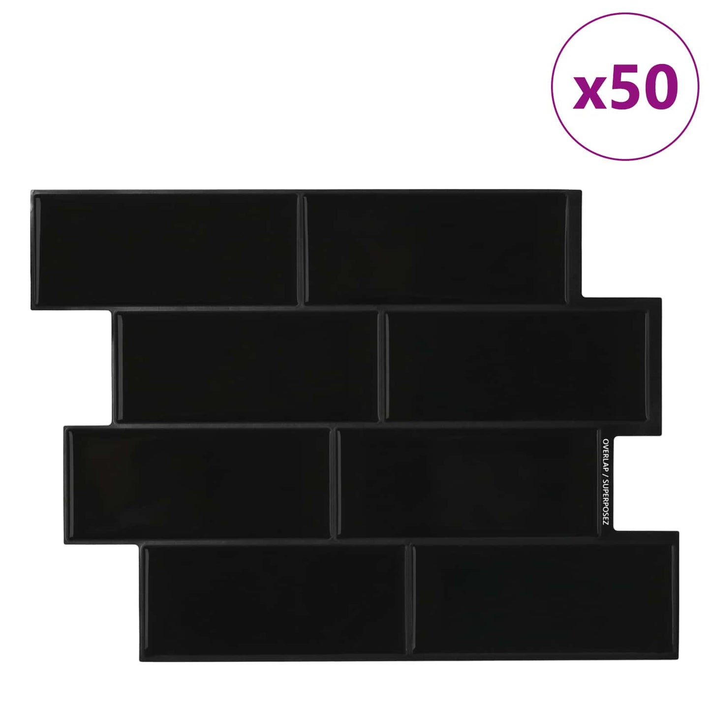 Decorative Stickers 50 pcs Black 29 x 21 cm