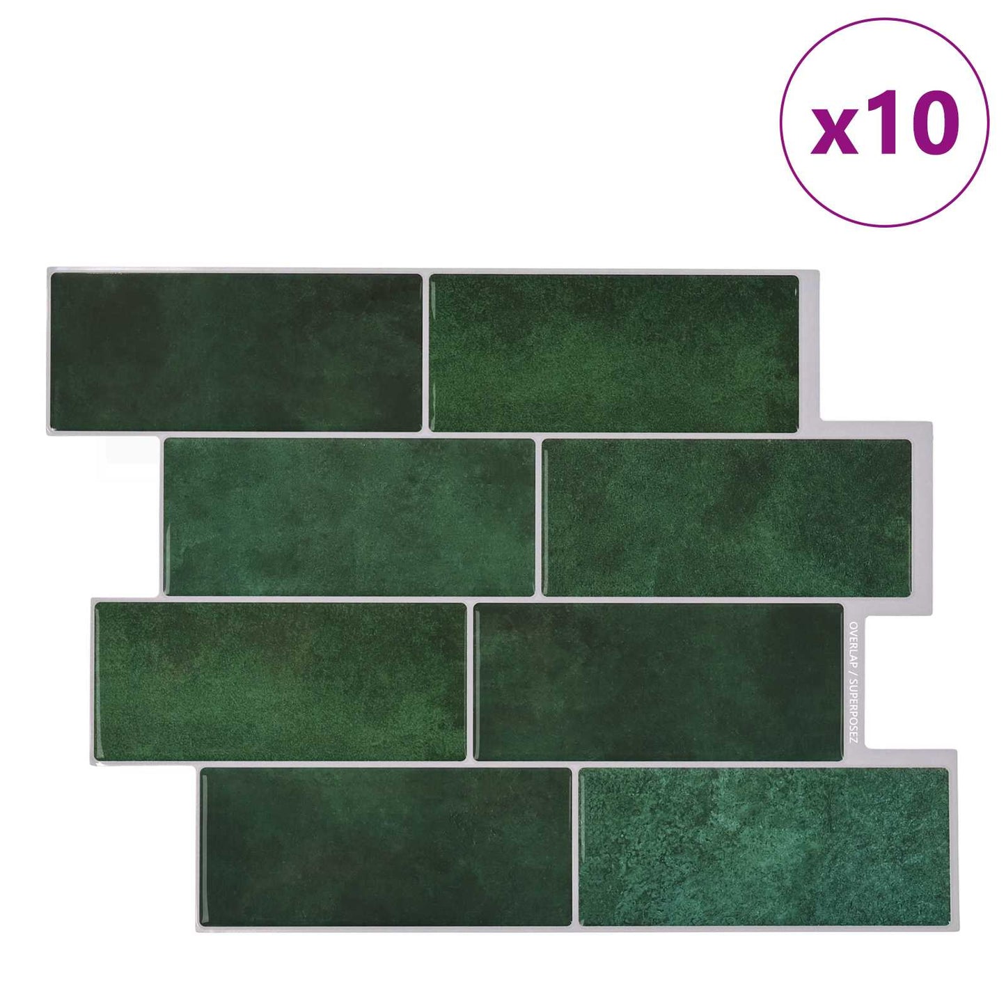 Decorative Stickers 10 pcs Dark Green 29 x 21 cm